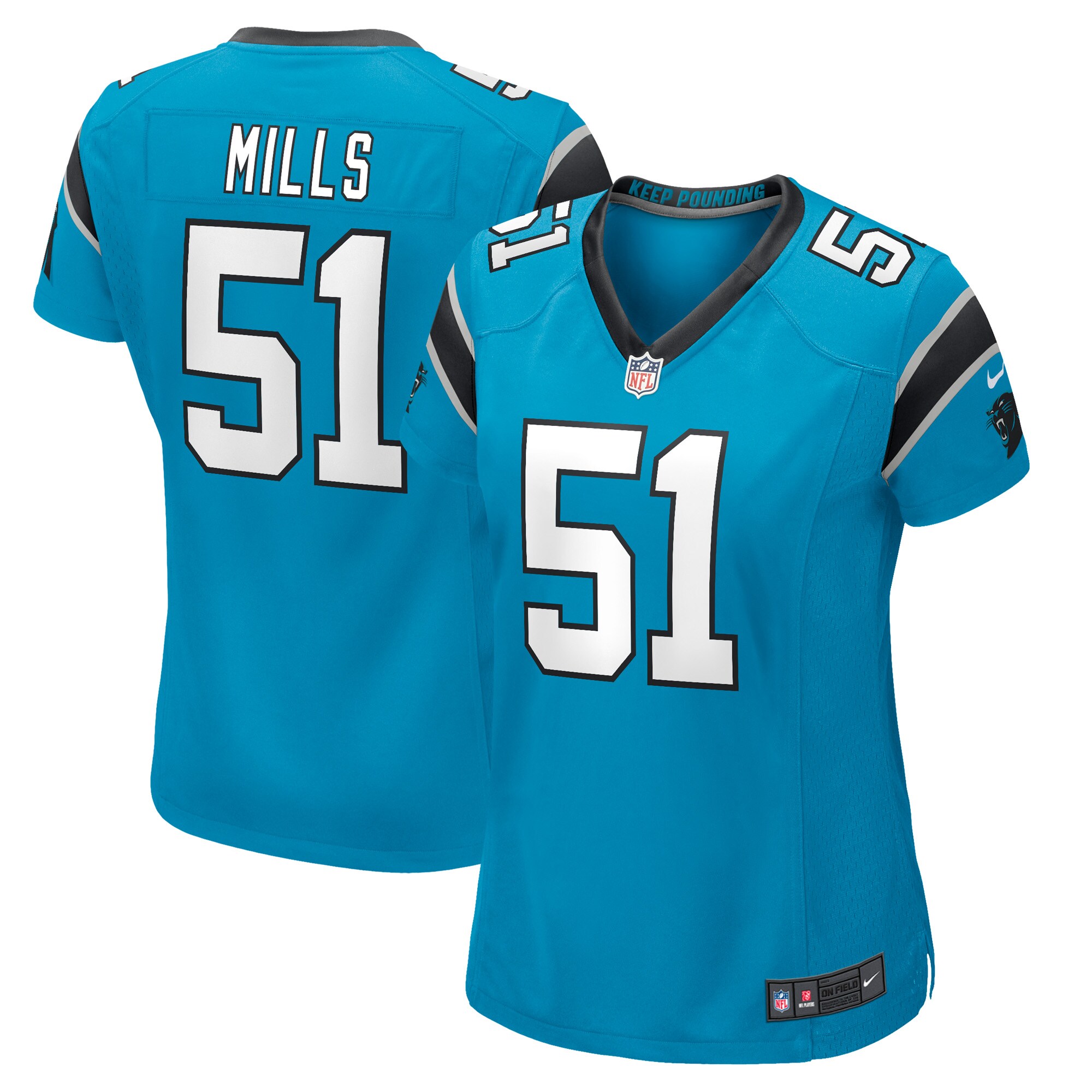 Sam Mills Carolina Panthers Women's Retired Player Jersey - Blue