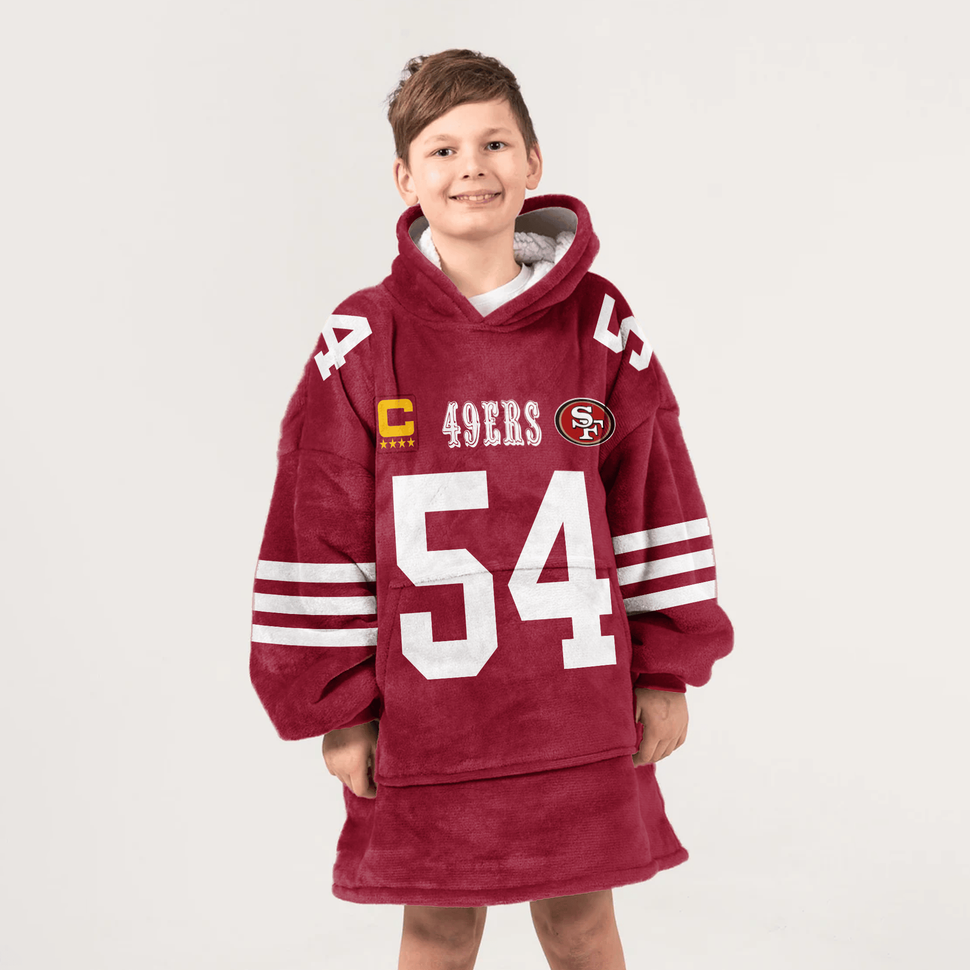 Kid F.W 54 Captain San Francisco 49ers Football Unisex Blanket Hoodie