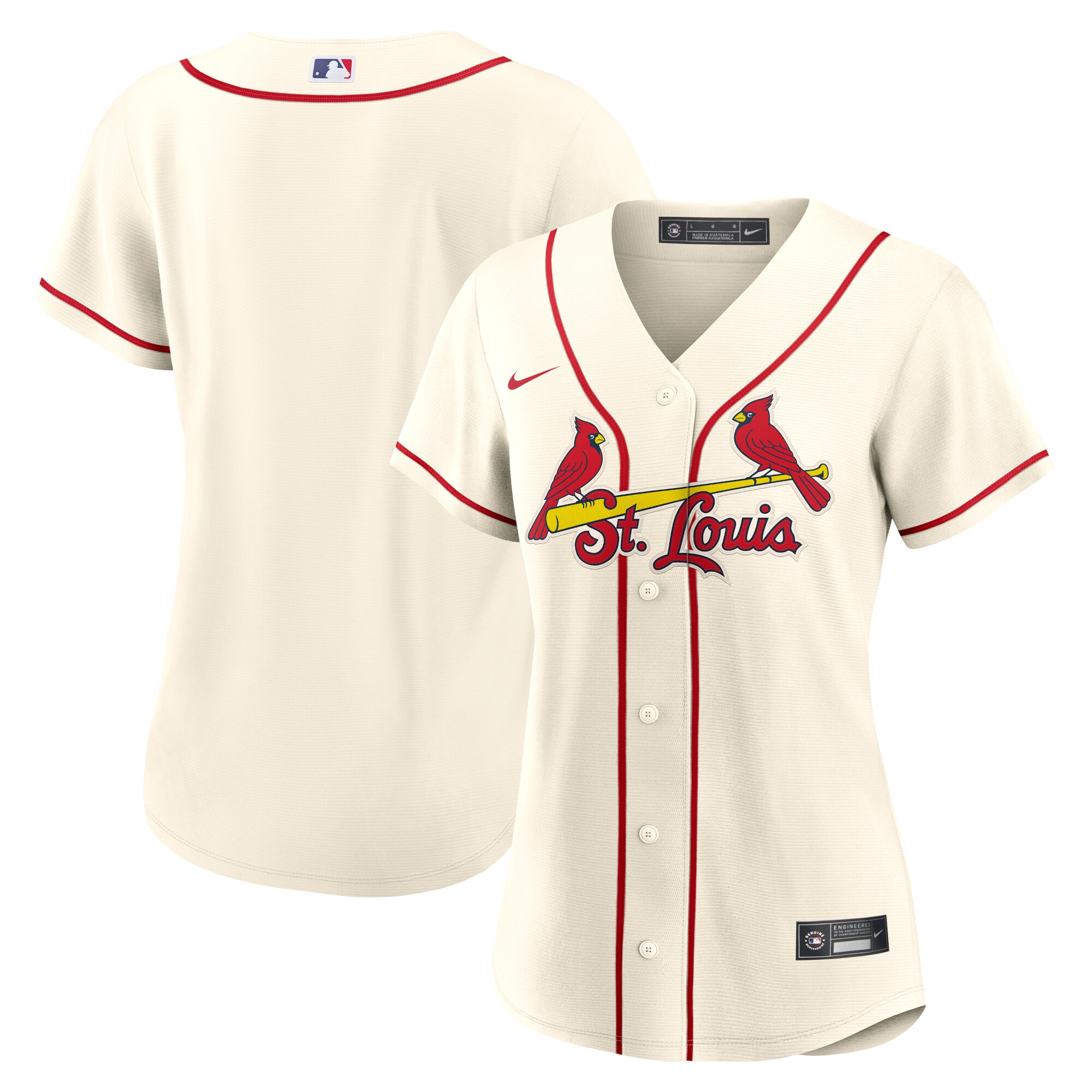 St.Louis Cardinals  Women's Alternate Replica Team Jersey - Cream