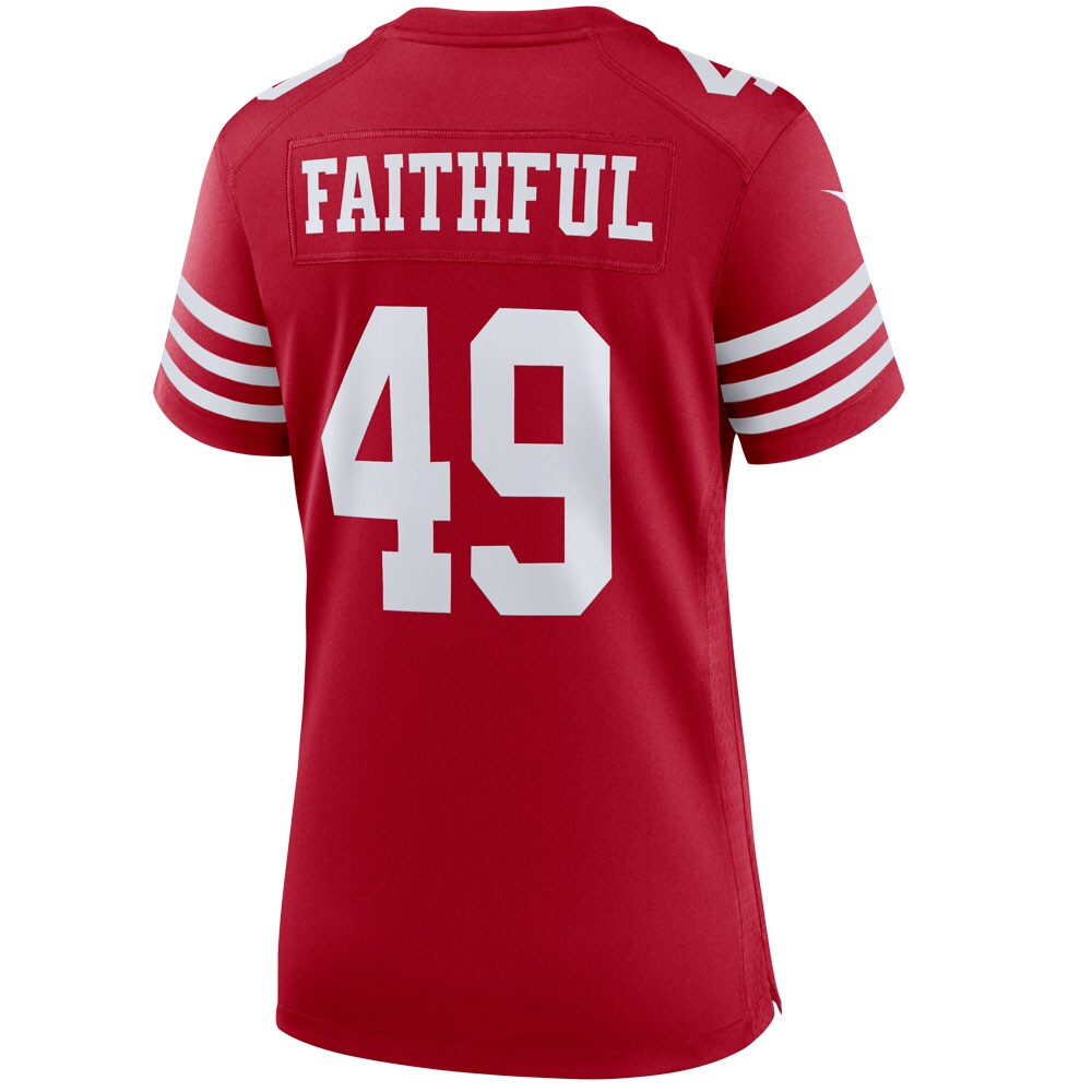 Faithful 49 San Francisco 49ers  Women's Player Game Jersey - Scarlet