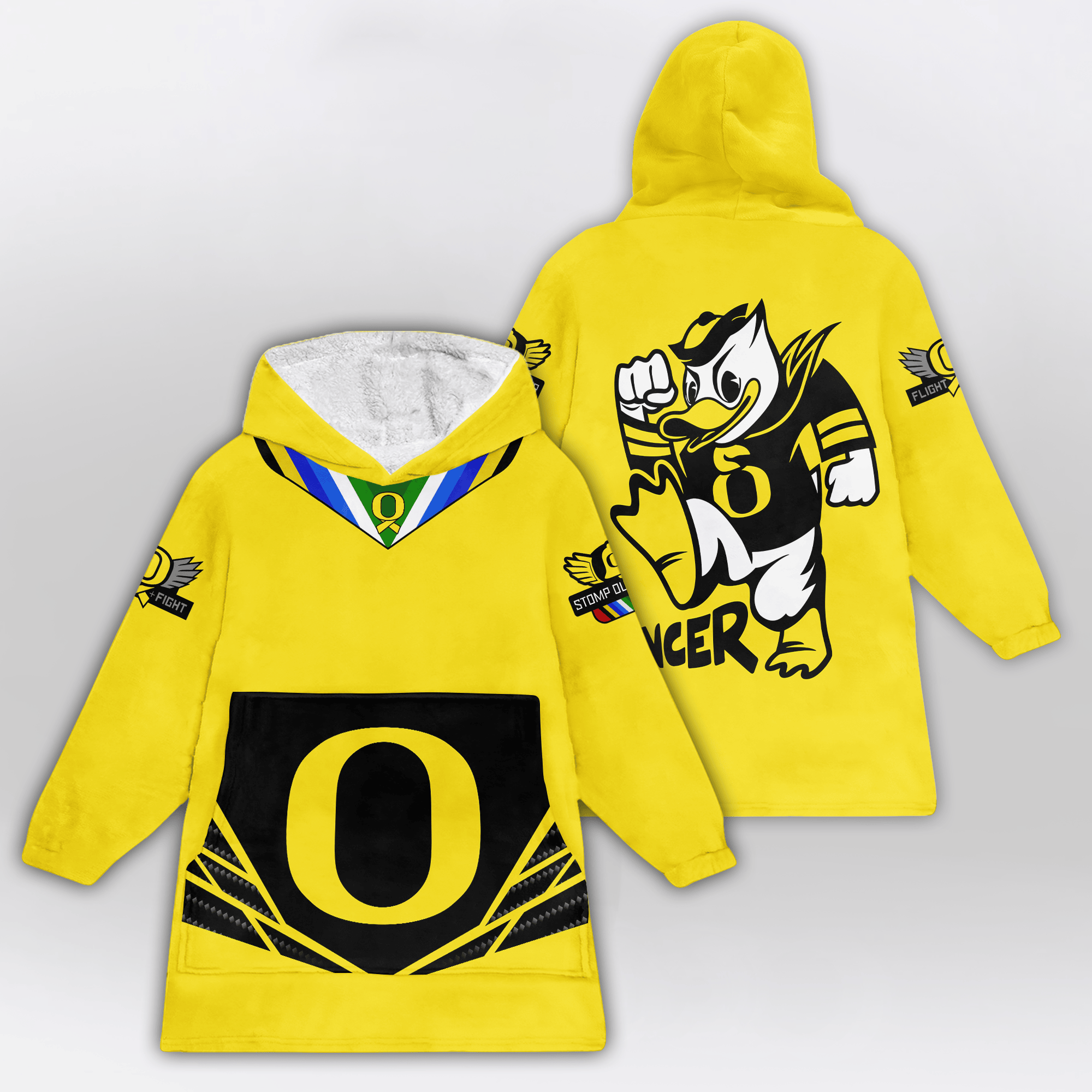 Kid Oregon Football Unisex Blanket Hoodie