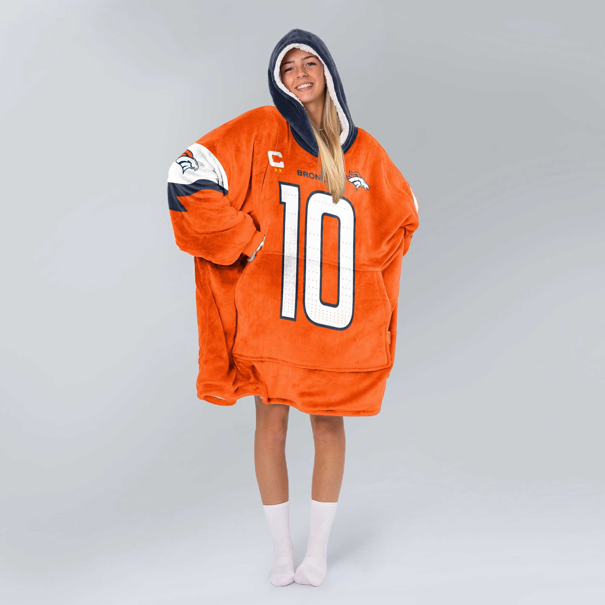 Adult B.N 10 Captain Denver Football Unisex Blanket Hoodie