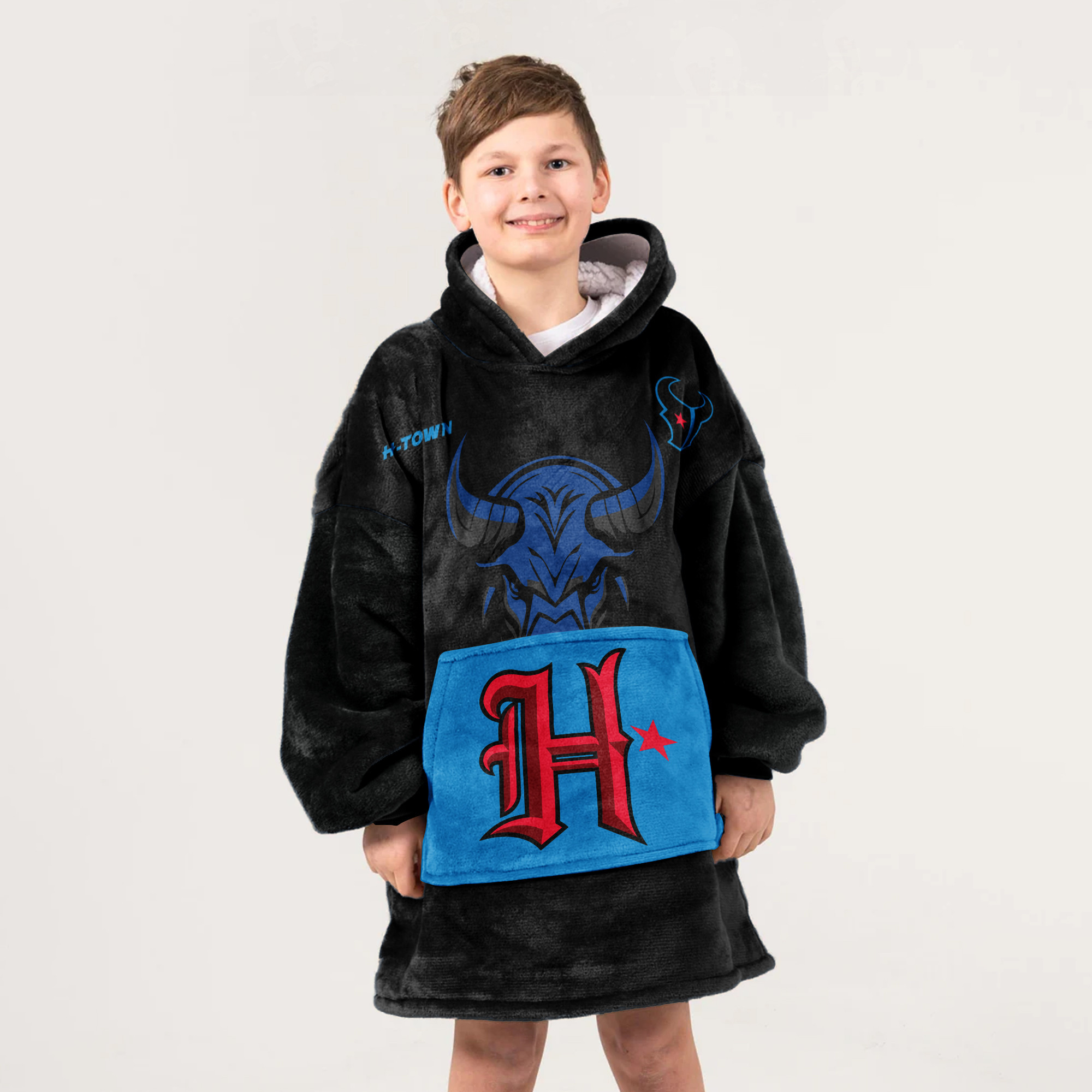 Adult Houston Football Unisex Blanket Hoodie