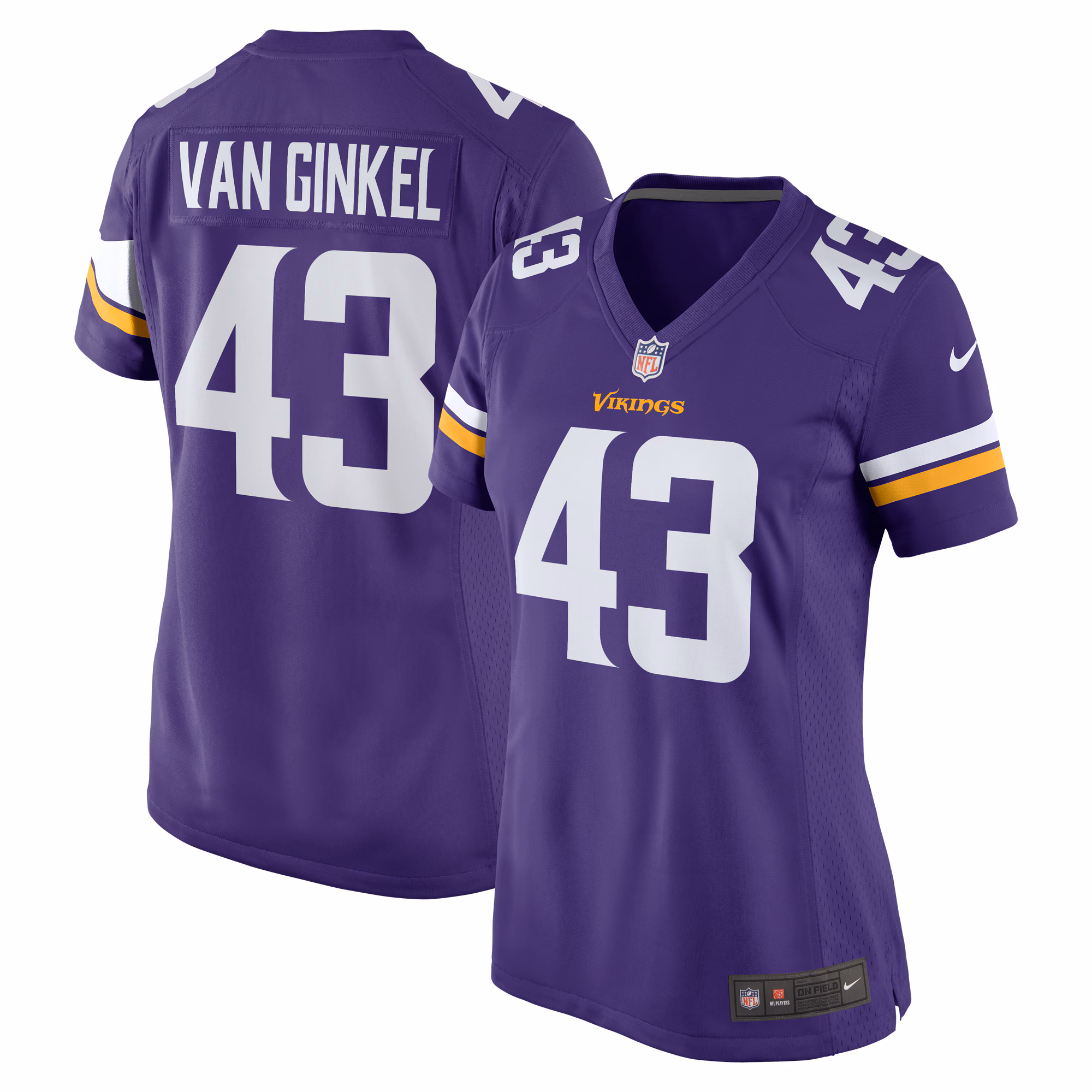 Andrew Van Ginkel Minnesota Vikings Women's Team Game Jersey -  Purple
