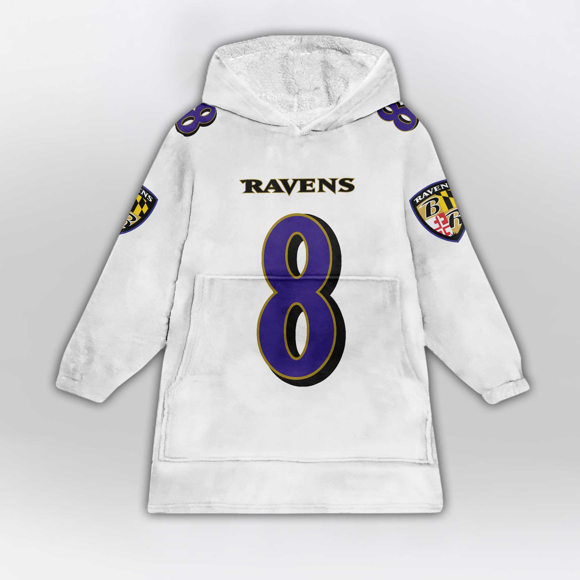 Kid 8 Baltimore Football Unisex Blanket Hoodie