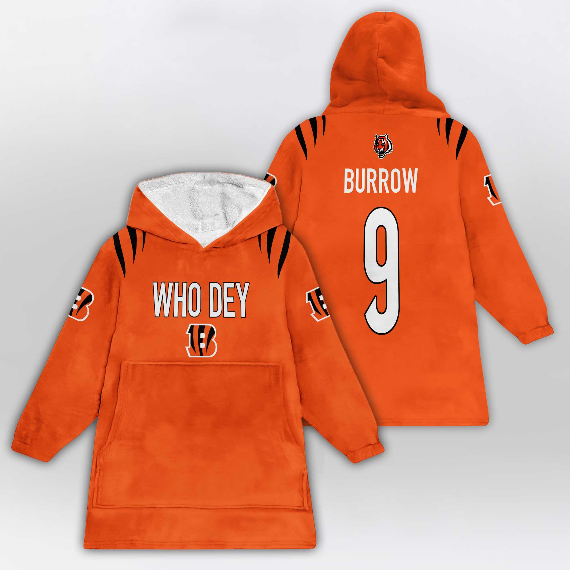 Kid Who Dey 9 Cincinnati Football Unisex Blanket Hoodie