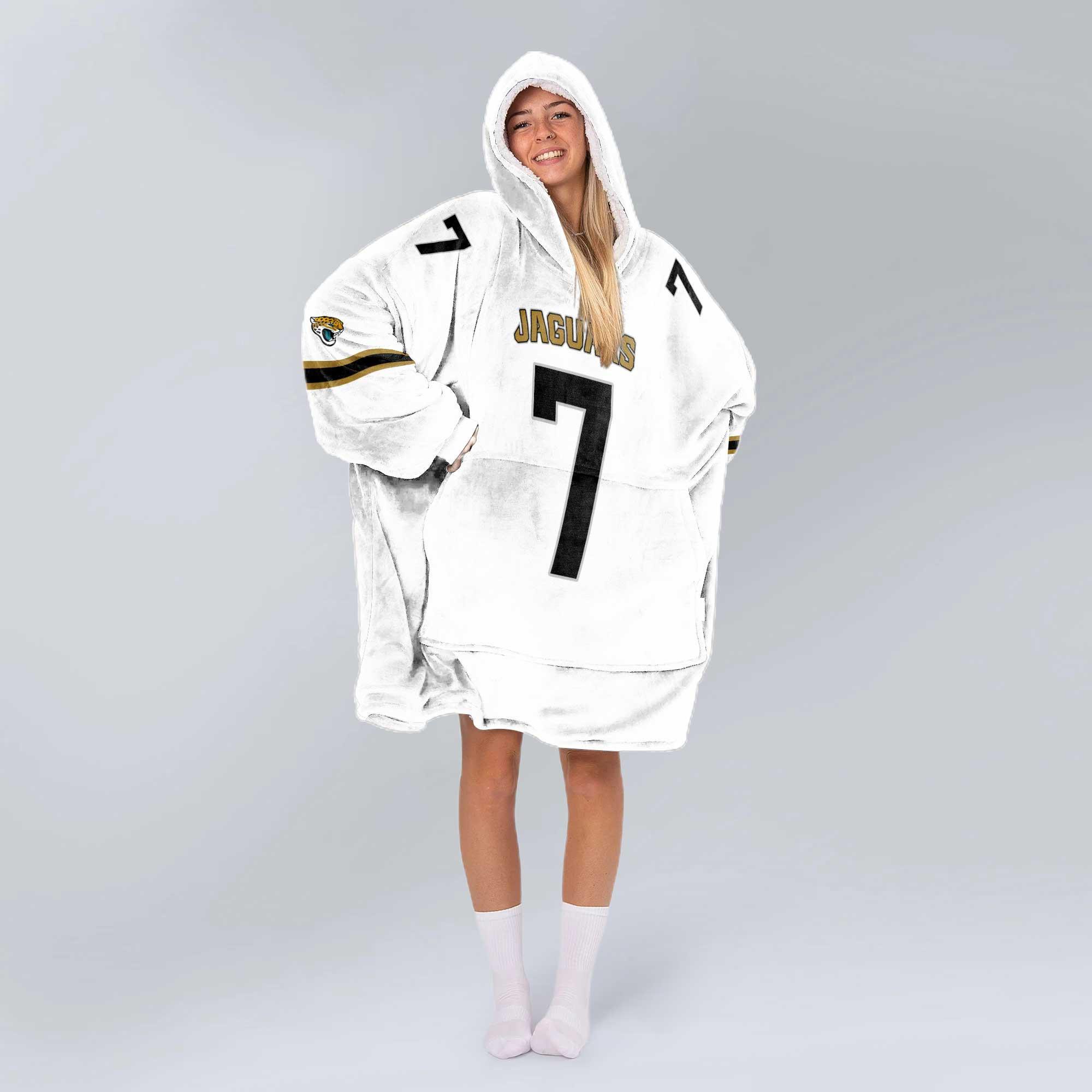 Adult 7 Jacksonville Football Unisex Blanket Hoodie