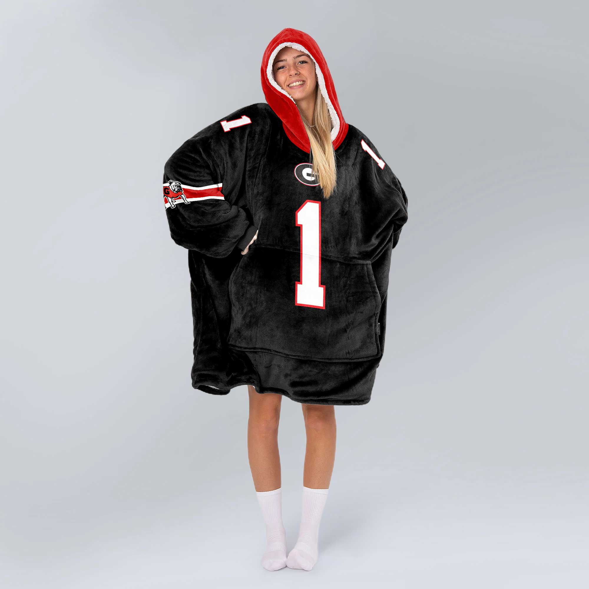 Adult 1 Georgia Football Unisex Blanket Hoodie