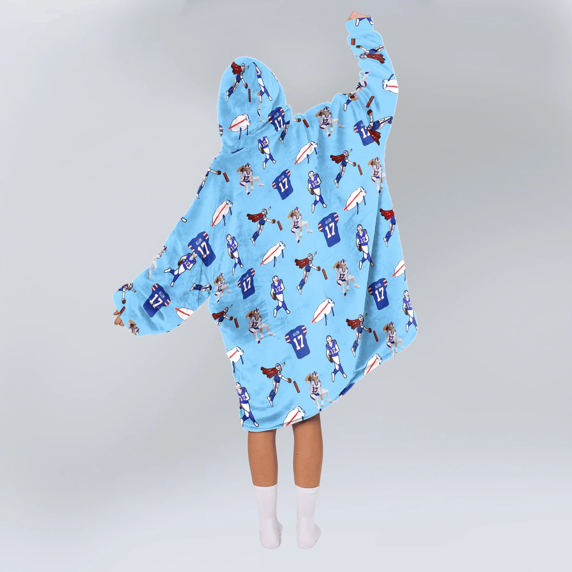 Pattern J.A 17 Buffalo Football Unisex Blanket Hoodie