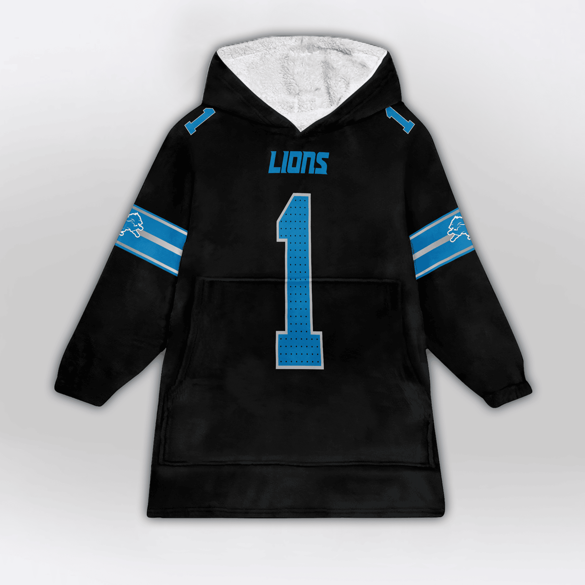 Kid 1 Detroit Football Unisex Blanket Hoodie