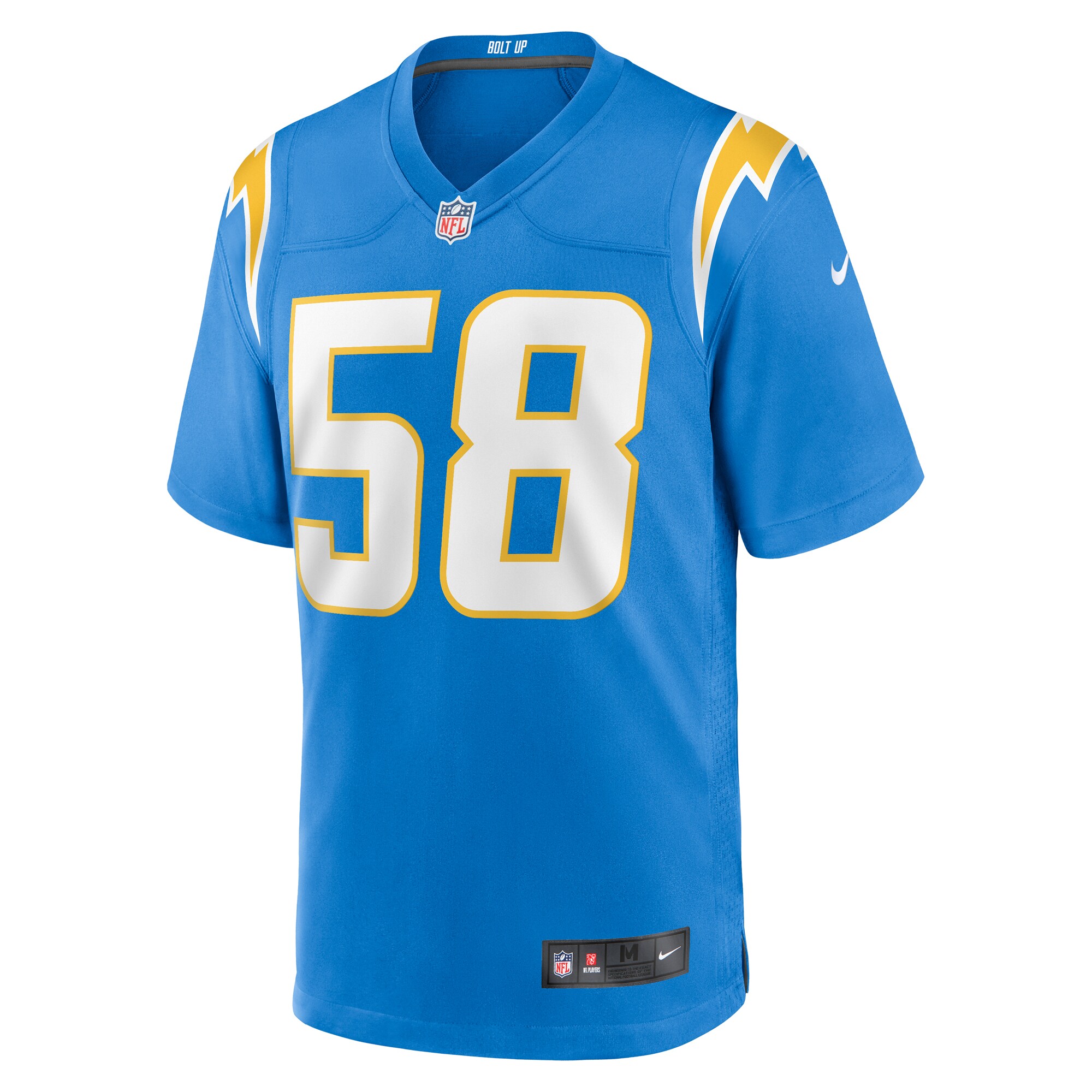 Tae Crowder Los Angeles Chargers Team Game Jersey - Powder Blue