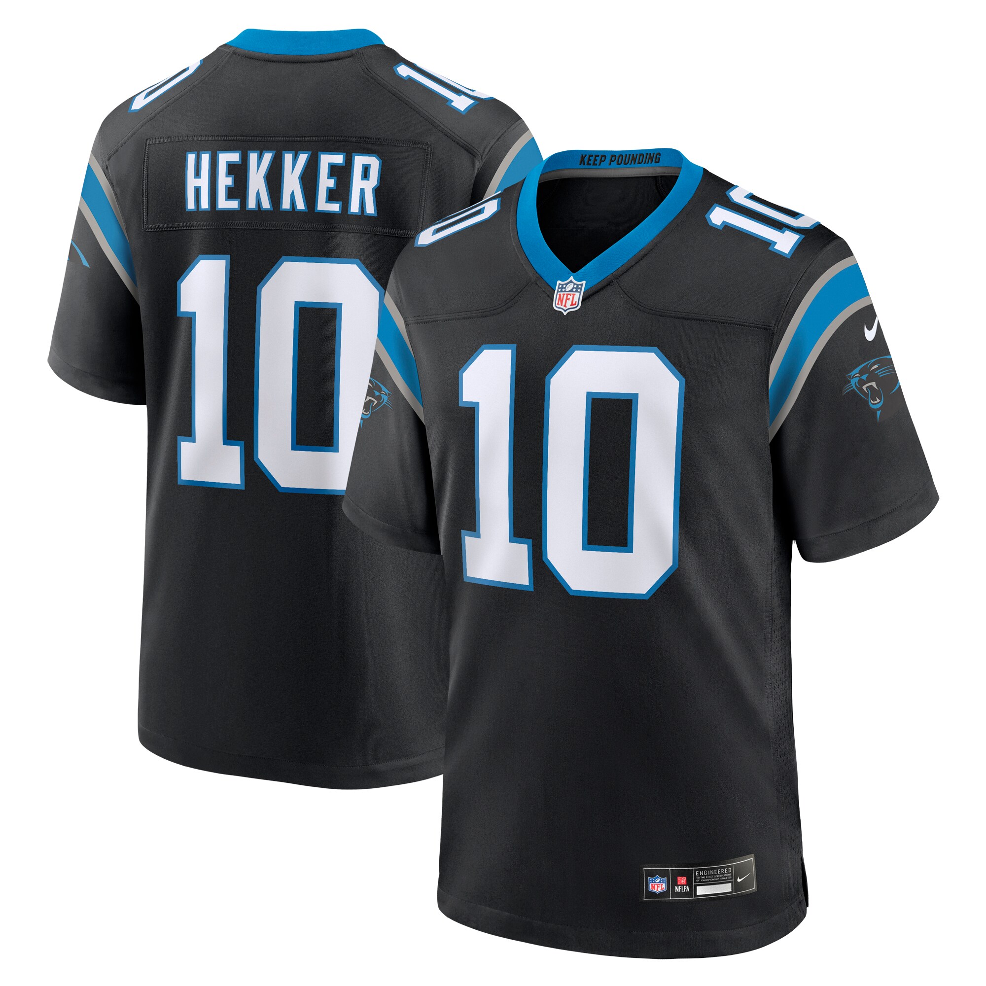 Johnny Hekker Carolina Panthers Team Game Jersey - Black