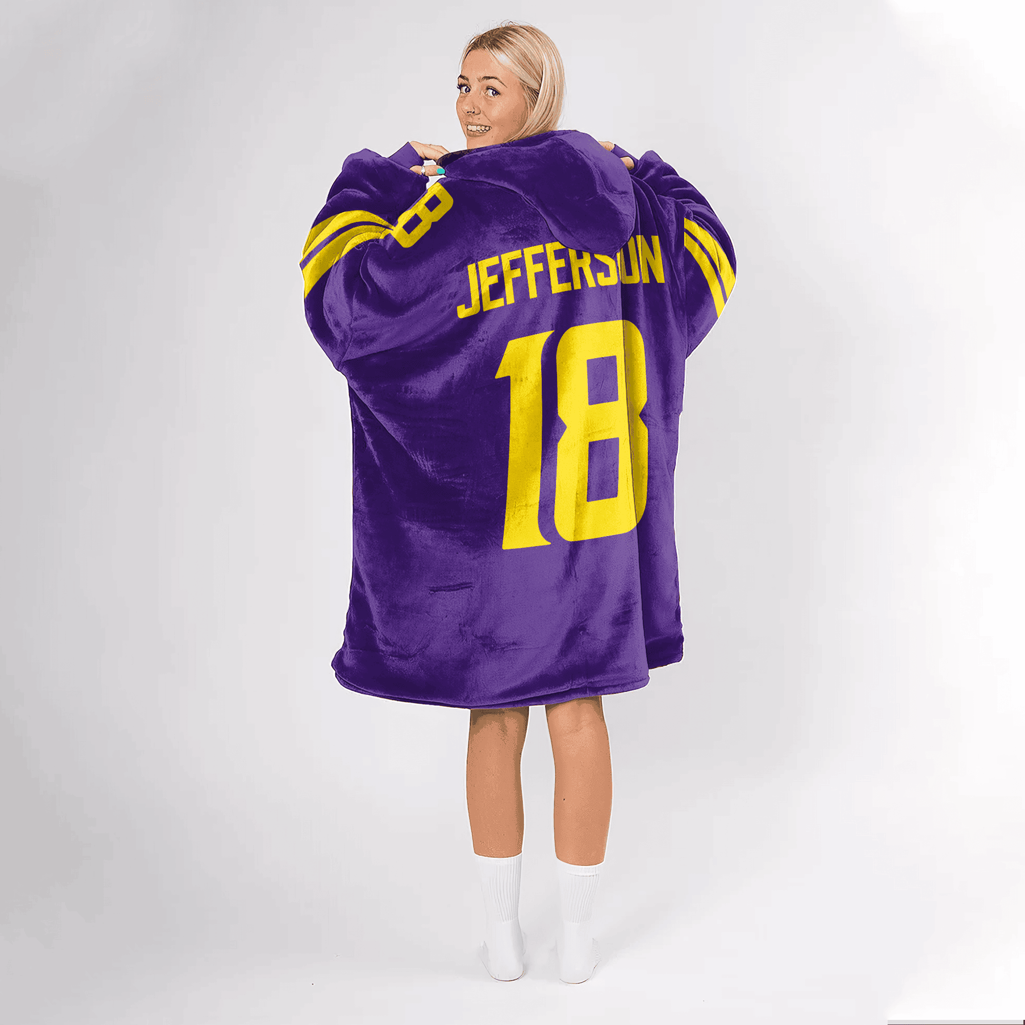 Adult 18 Minnesota Football Unisex Blanket Hoodie