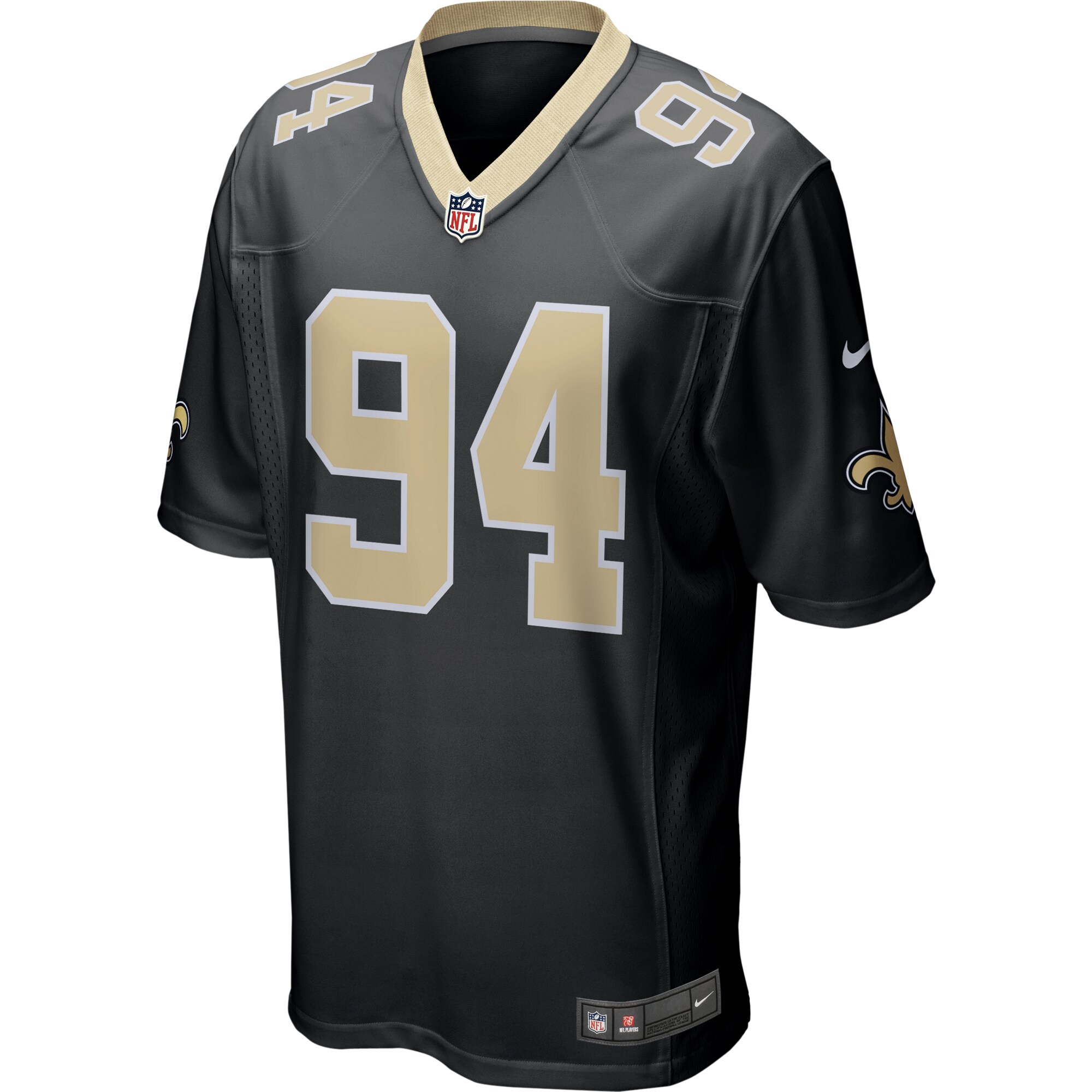 Cameron Jordan #94 New Orleans Saints Game Jersey - Black