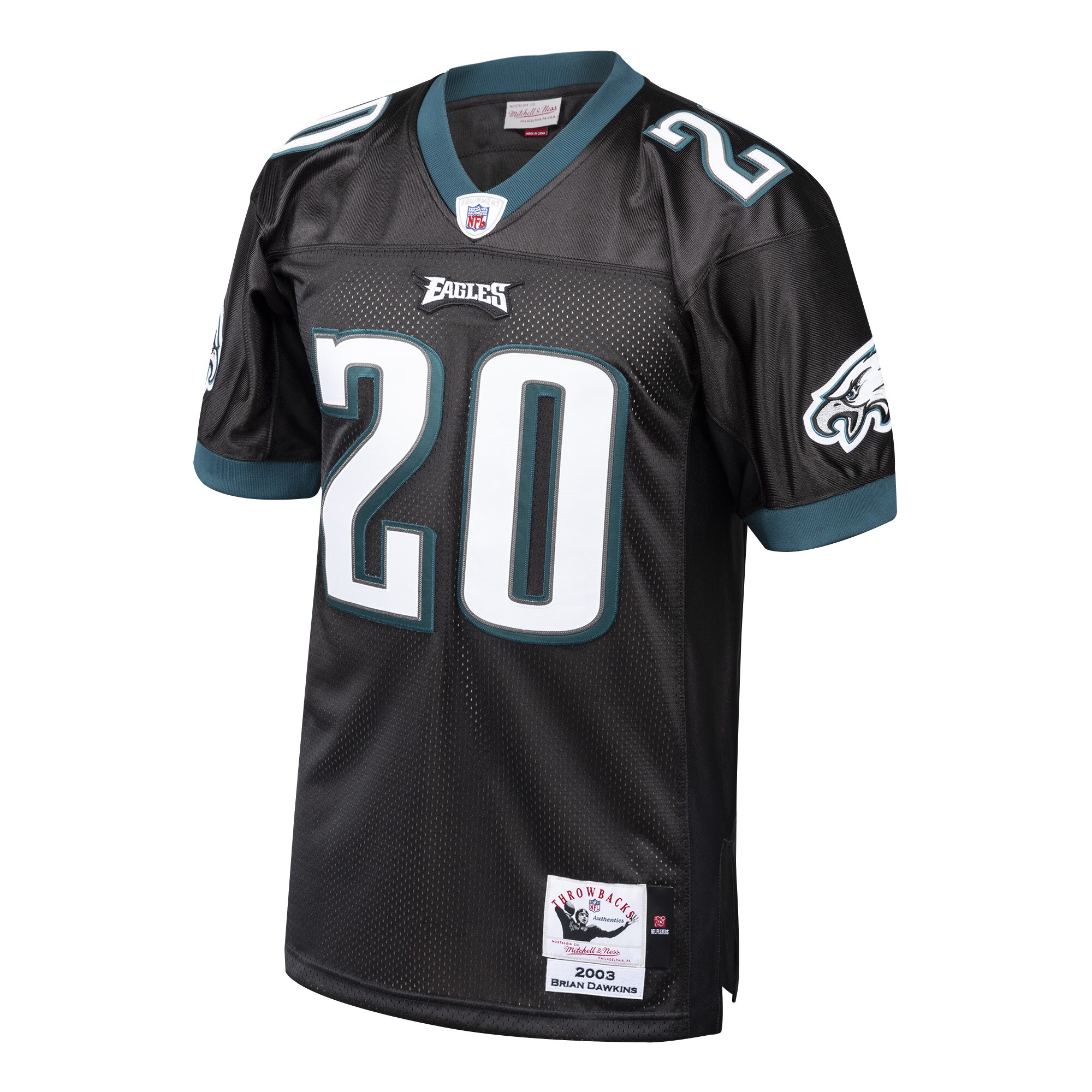 Brian Dawkins #20 Philadelphia Eagles  2003 Authentic Throwback Retired Player Jersey - Black