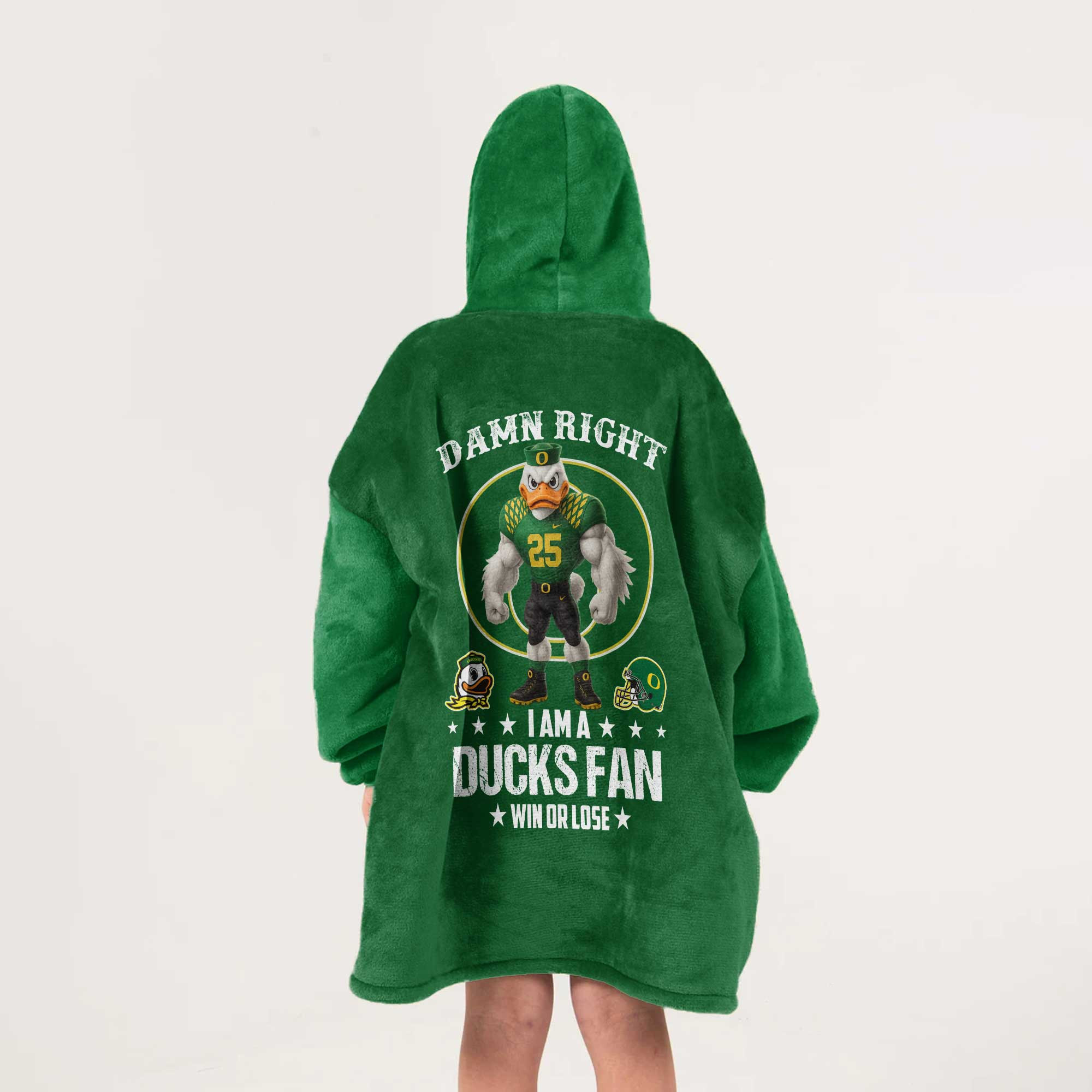Kid Oregon Football Unisex Blanket Hoodie