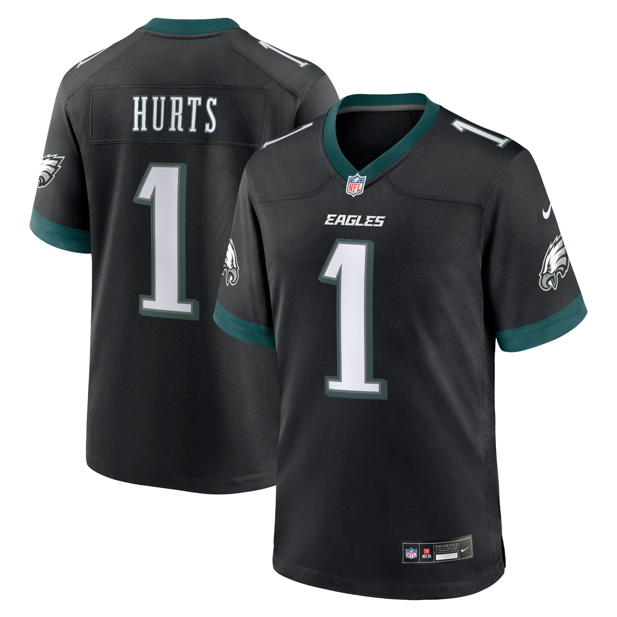 Jalen Hurts #1 Philadelphia Eagles Alternate Game Jersey - Black