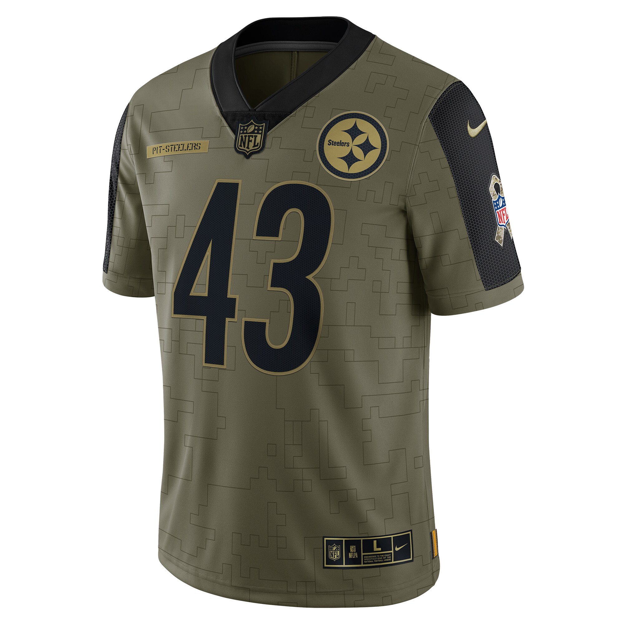 Troy Polamalu Pittsburgh Steelers  2021 Salute To Service Retired Player Limited Jersey - Olive