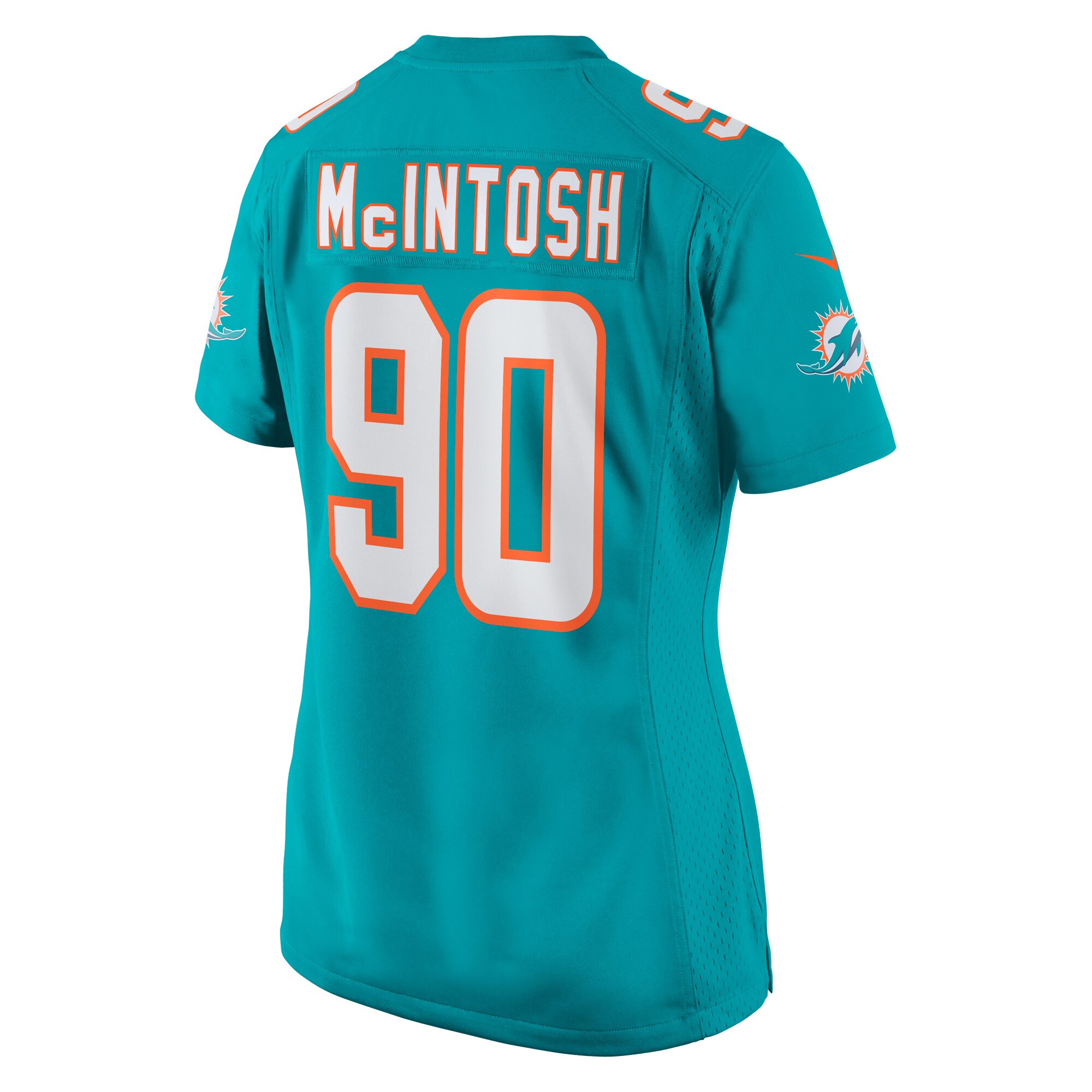 RJ McIntosh Miami Dolphins  Women's Home Game Player Jersey - Aqua