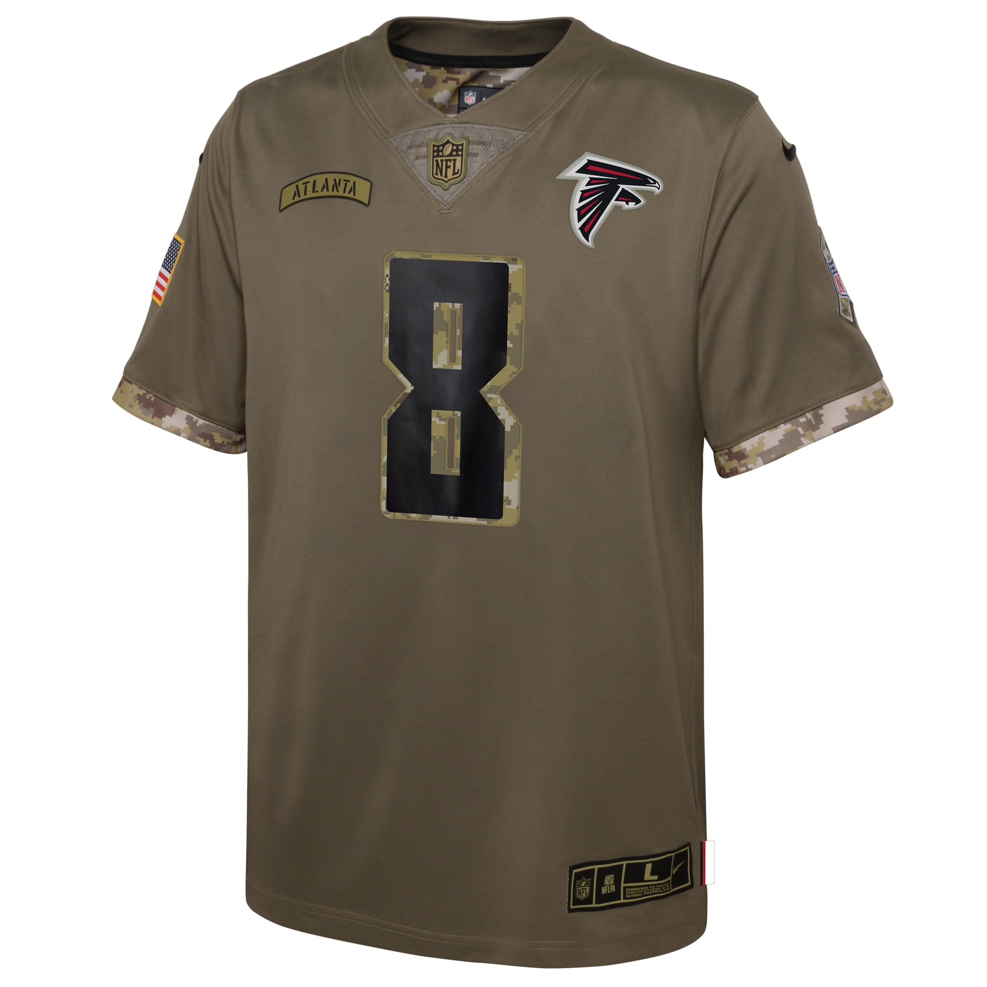 Kyle Pitts Atlanta Falcons  Youth 2022 Salute To Service Player Limited Jersey - Olive