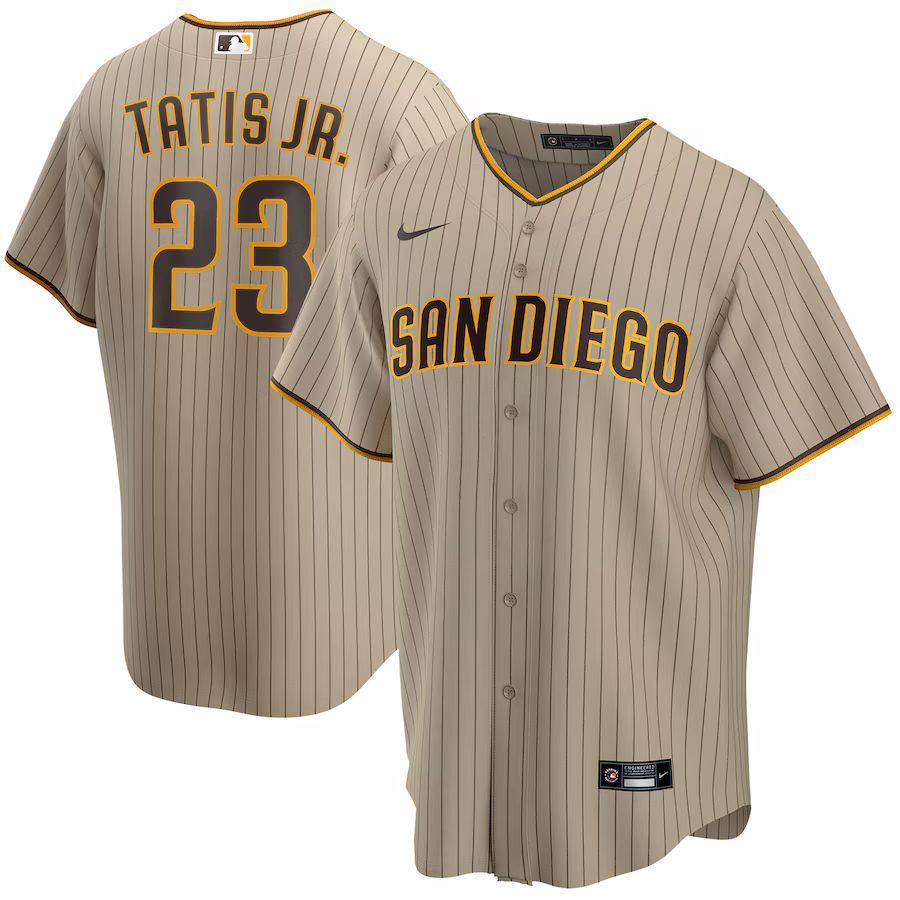 Men's San Diego Padres #23 Fernando Tatis Jr. Tan Alternate Replica Player Jersey