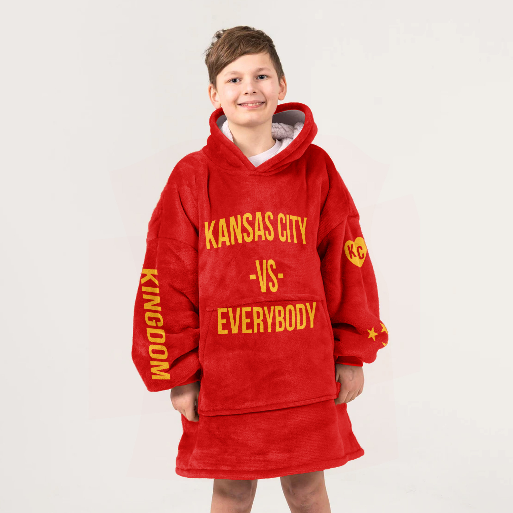 Adult 3 Peat Kansas City Football Unisex Blanket Hoodie