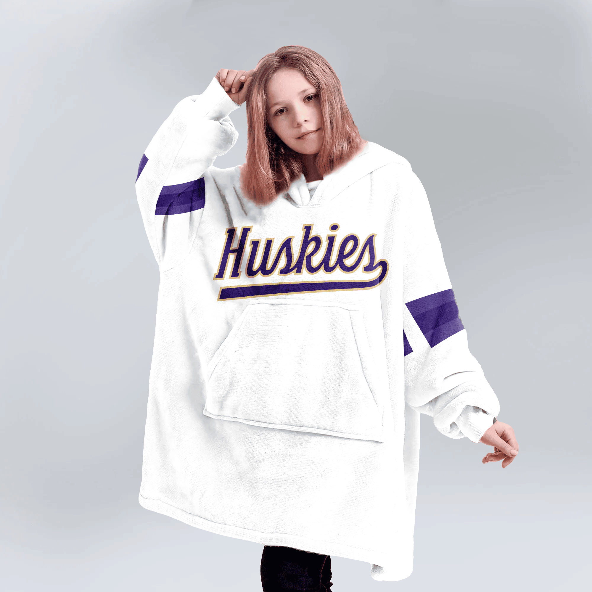 Kid 1 Washington Football Unisex Blanket Hoodie