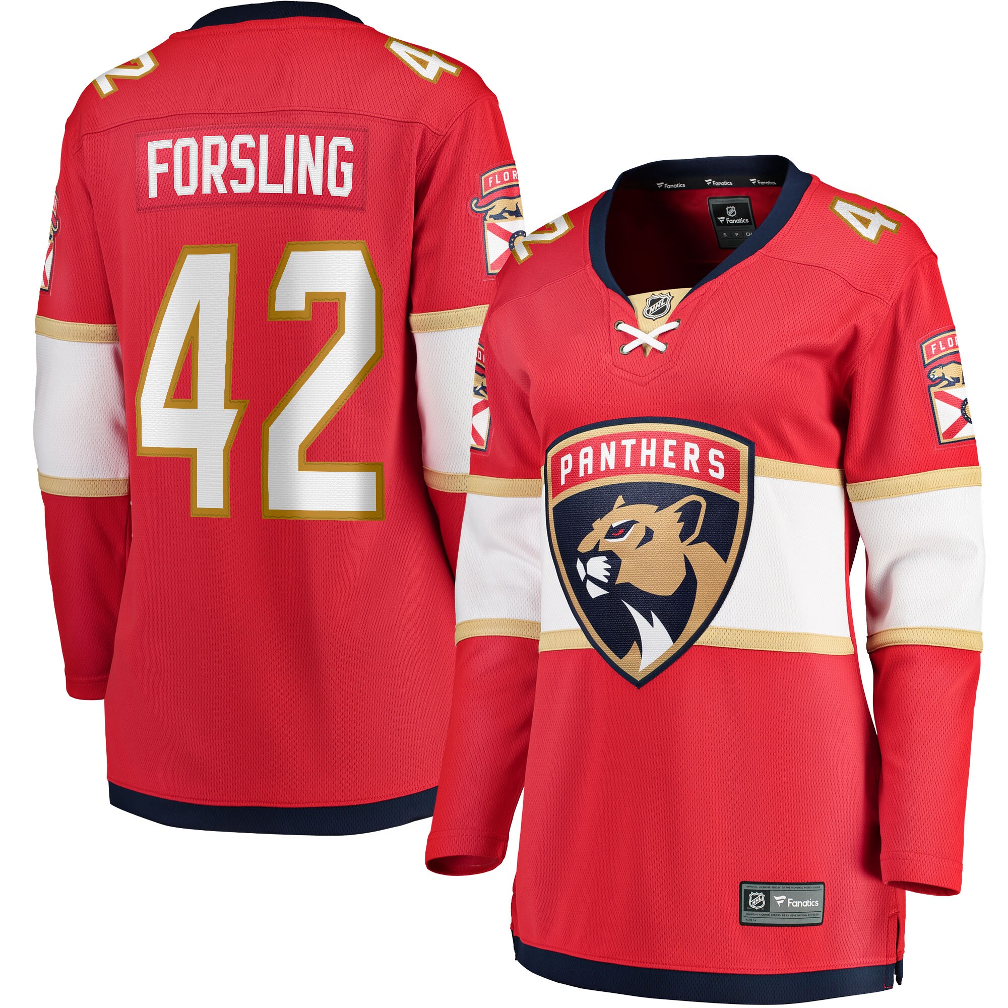 Gustav Forsling Florida Panthers Women's Home Breakaway Player Jersey - Red