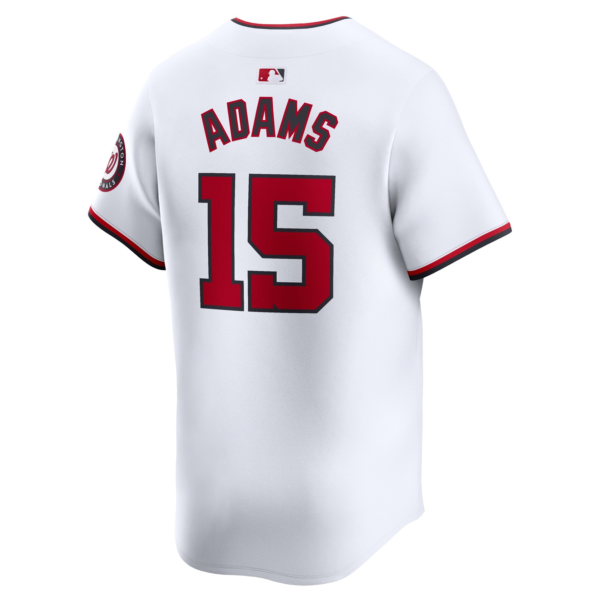 Men's Washington Nationals Riley Adams  White Home Limited Player Jersey