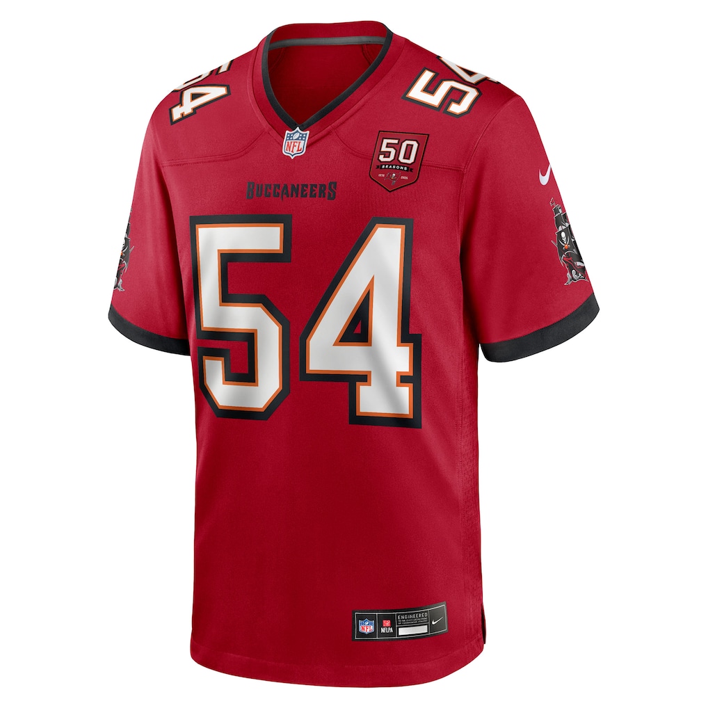 Lavonte David #54 Tampa Bay Buccaneers 50th Season Team Game Jersey - Red