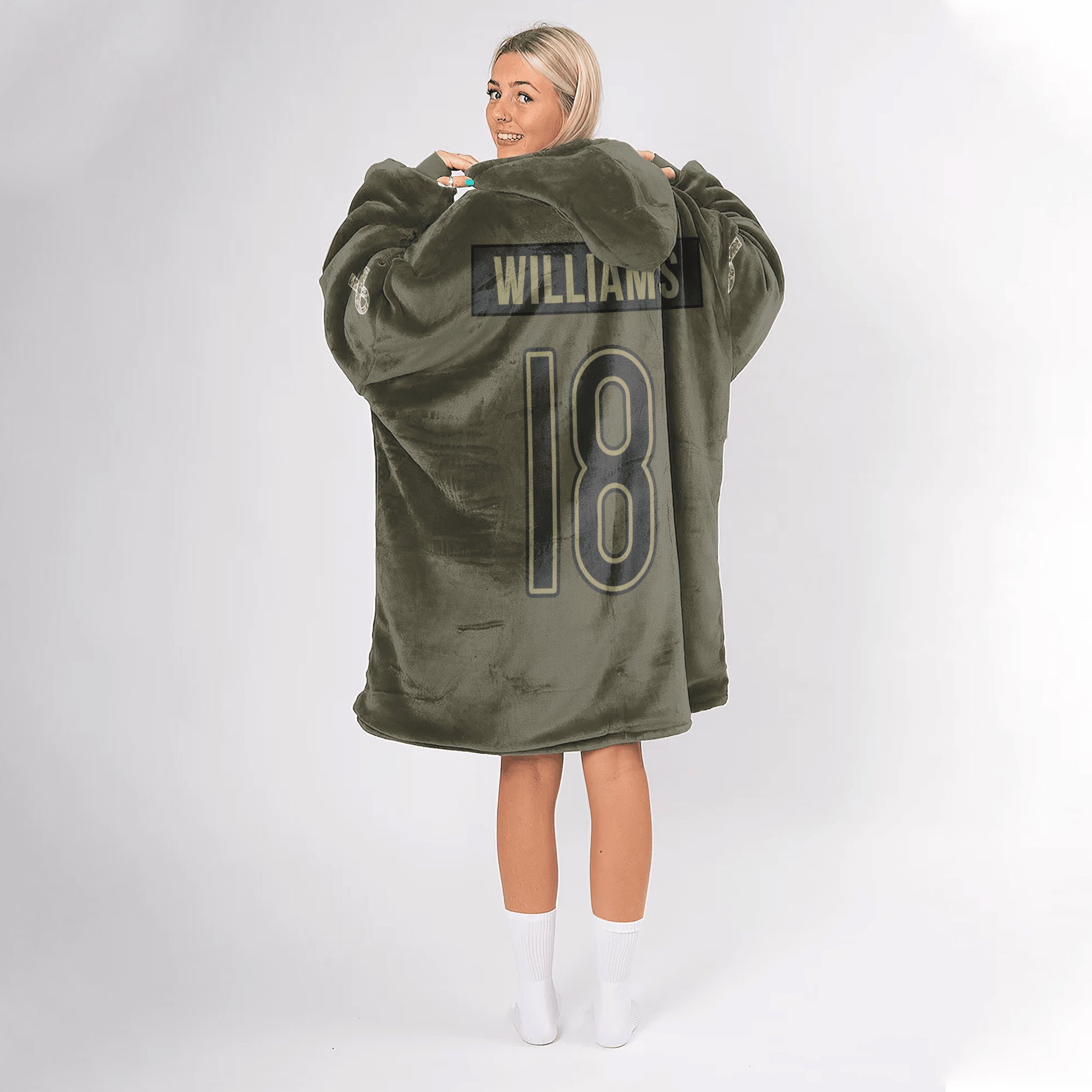 Adult C.W 18 Captain Chicago Football Unisex Blanket Hoodie