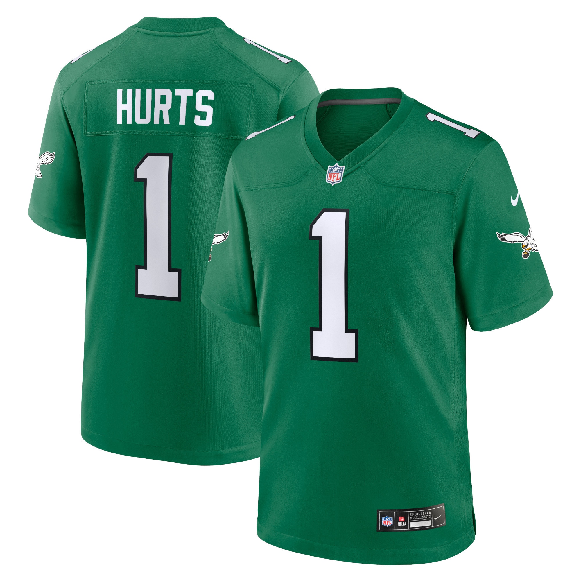 Jalen Hurts Philadelphia Eagles  Youth Alternate Player Game Jersey - Kelly Green