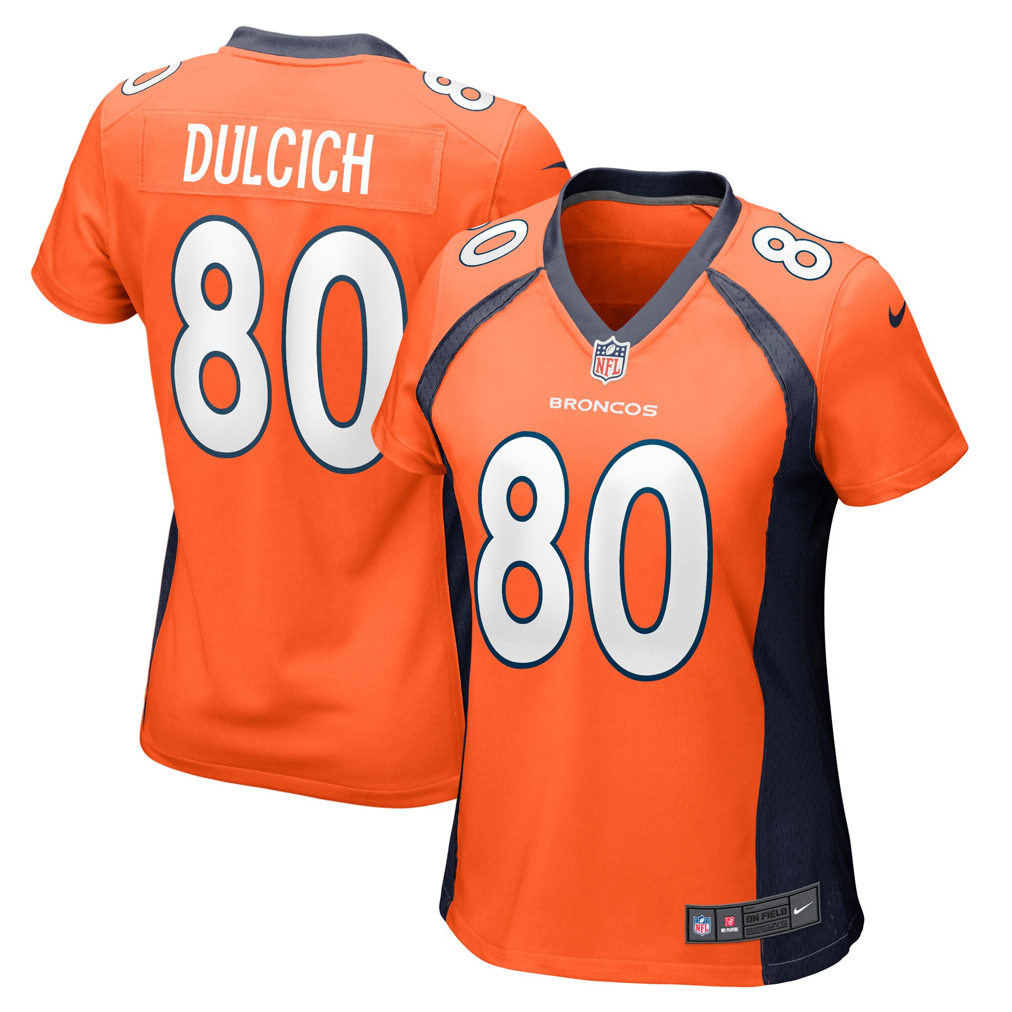 Greg Dulcich Denver Broncos Women's Game Player Jersey - Orange