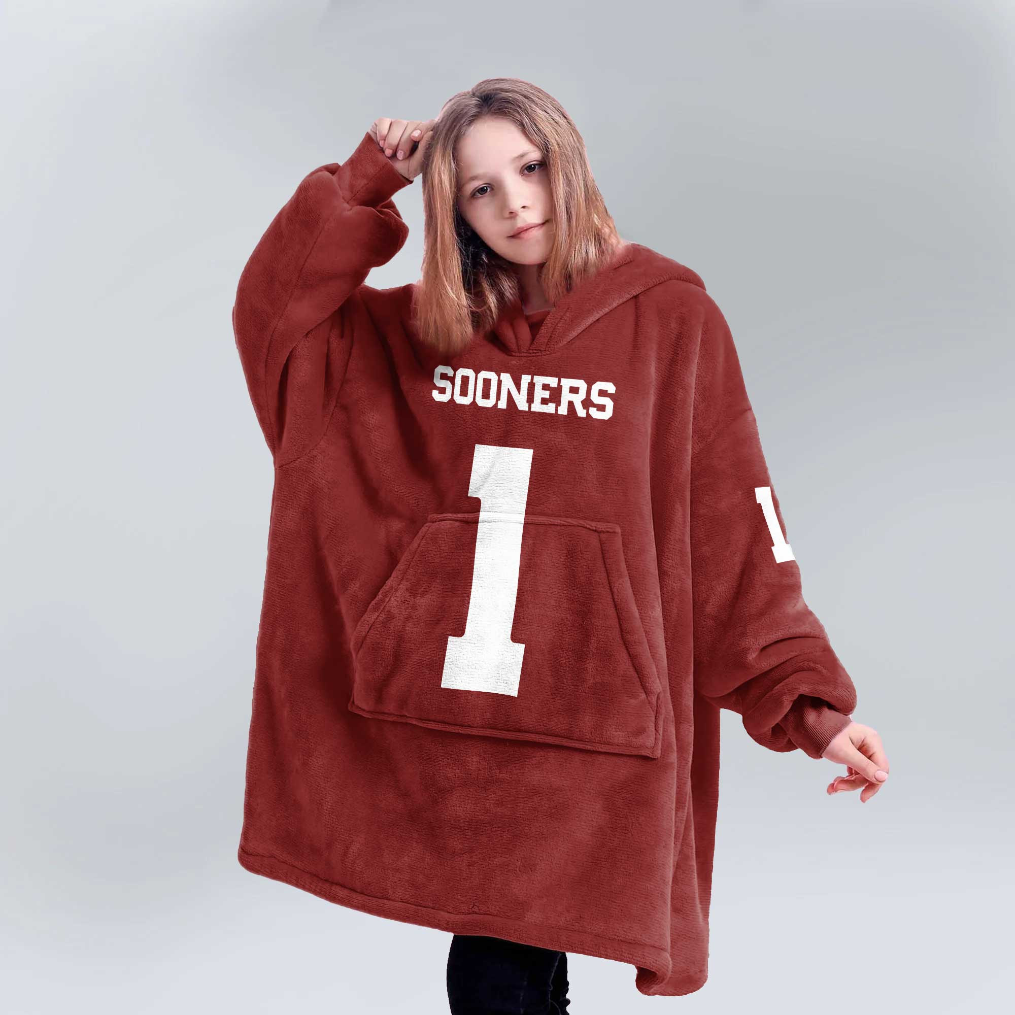 Kid J.H 1 Oklahoma Football Unisex Blanket Hoodie