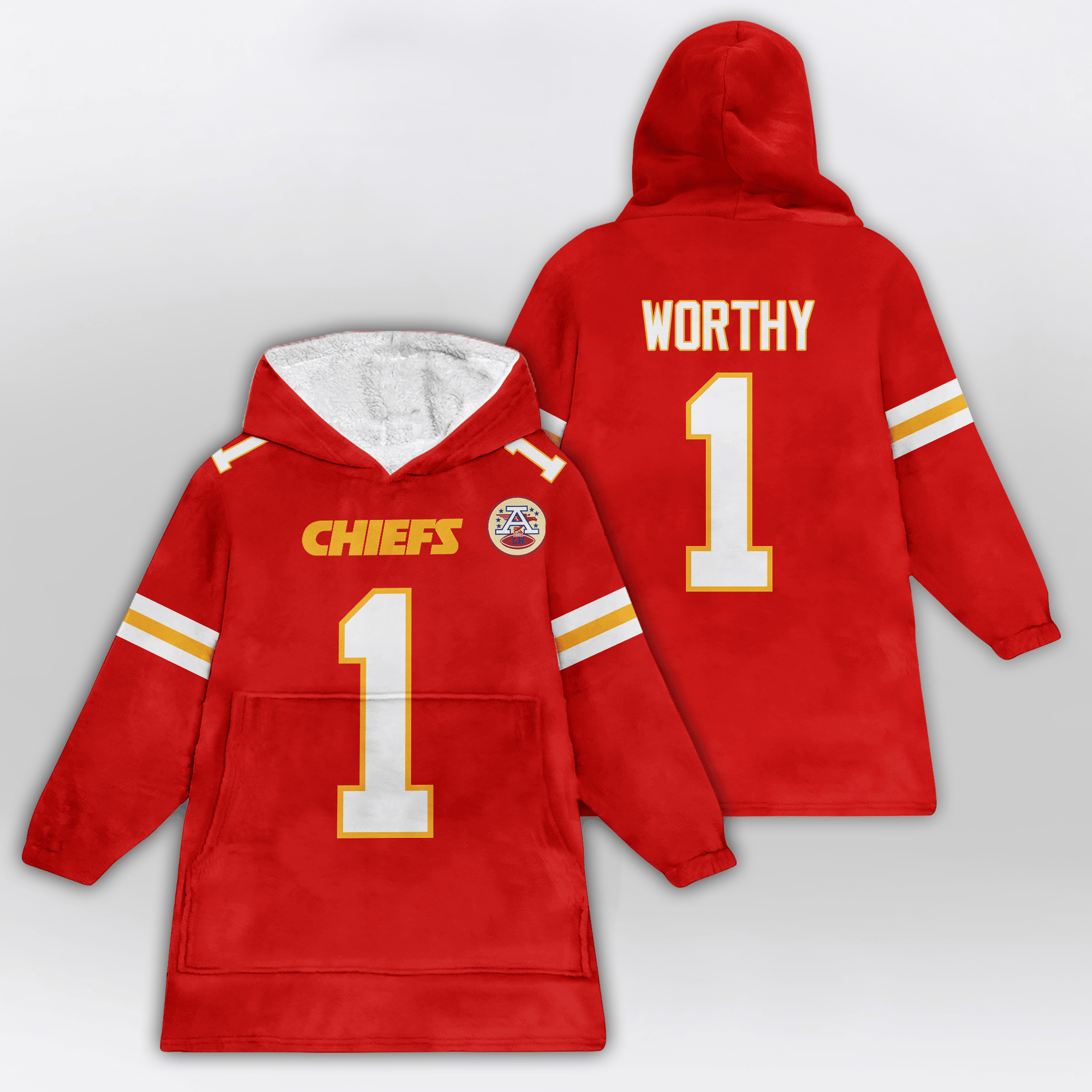 Adult X.W 1 Kansas City Football Unisex Blanket Hoodie