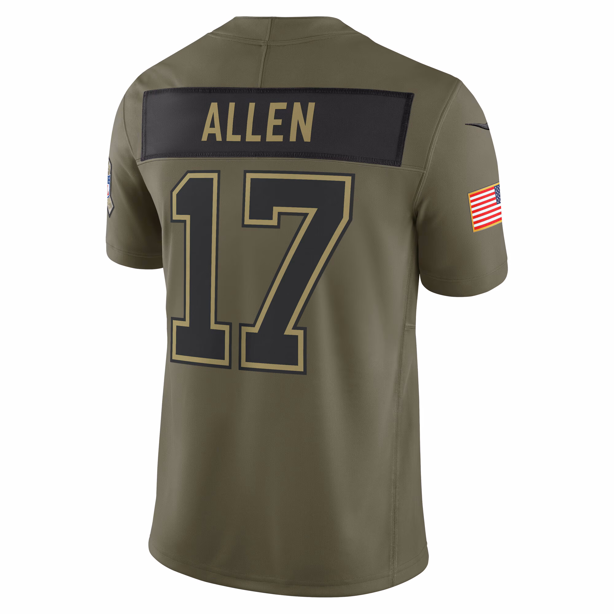Men's Buffalo Bills #17 Josh Allen Olive 2025 Salute to Service Limited Jersey