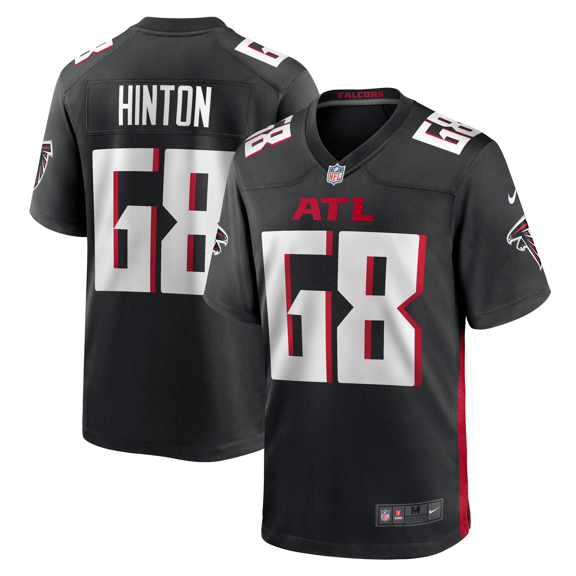 Kyle Hinton Atlanta Falcons Team Game Jersey -  Black