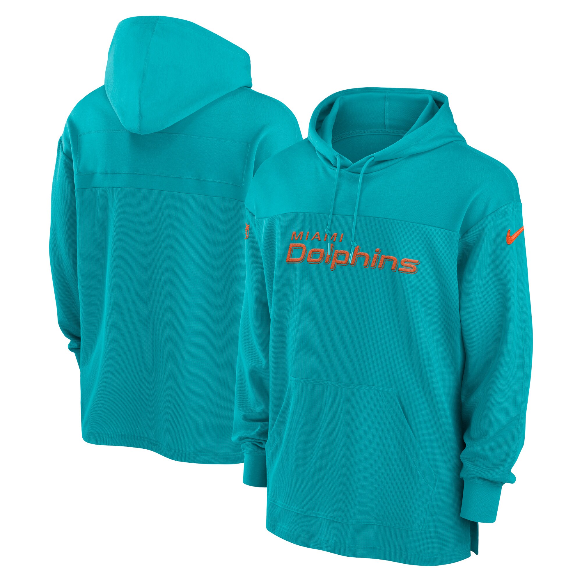 Miami Dolphins  2023 Sideline Lightweight Performance Hooded Top - Aqua