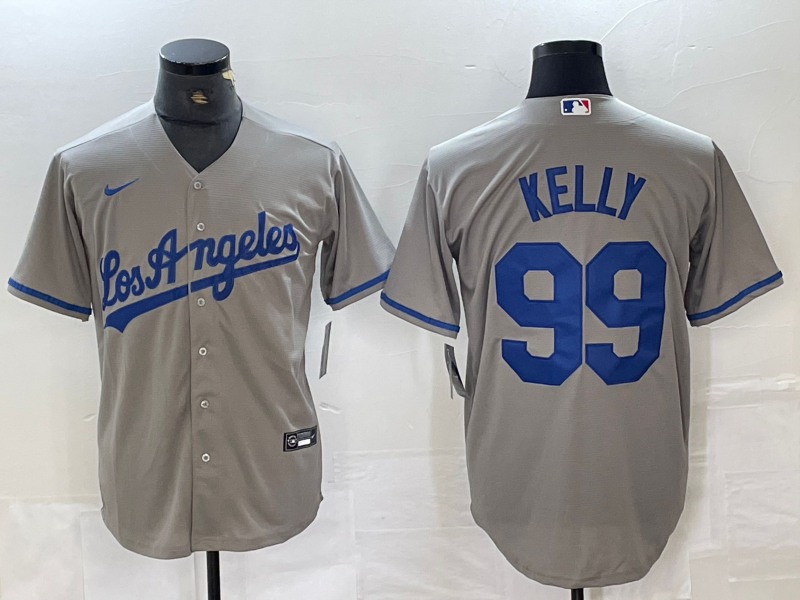 Men's Los Angeles Dodgers #99 Joe Kelly  Grey Limited Jersey