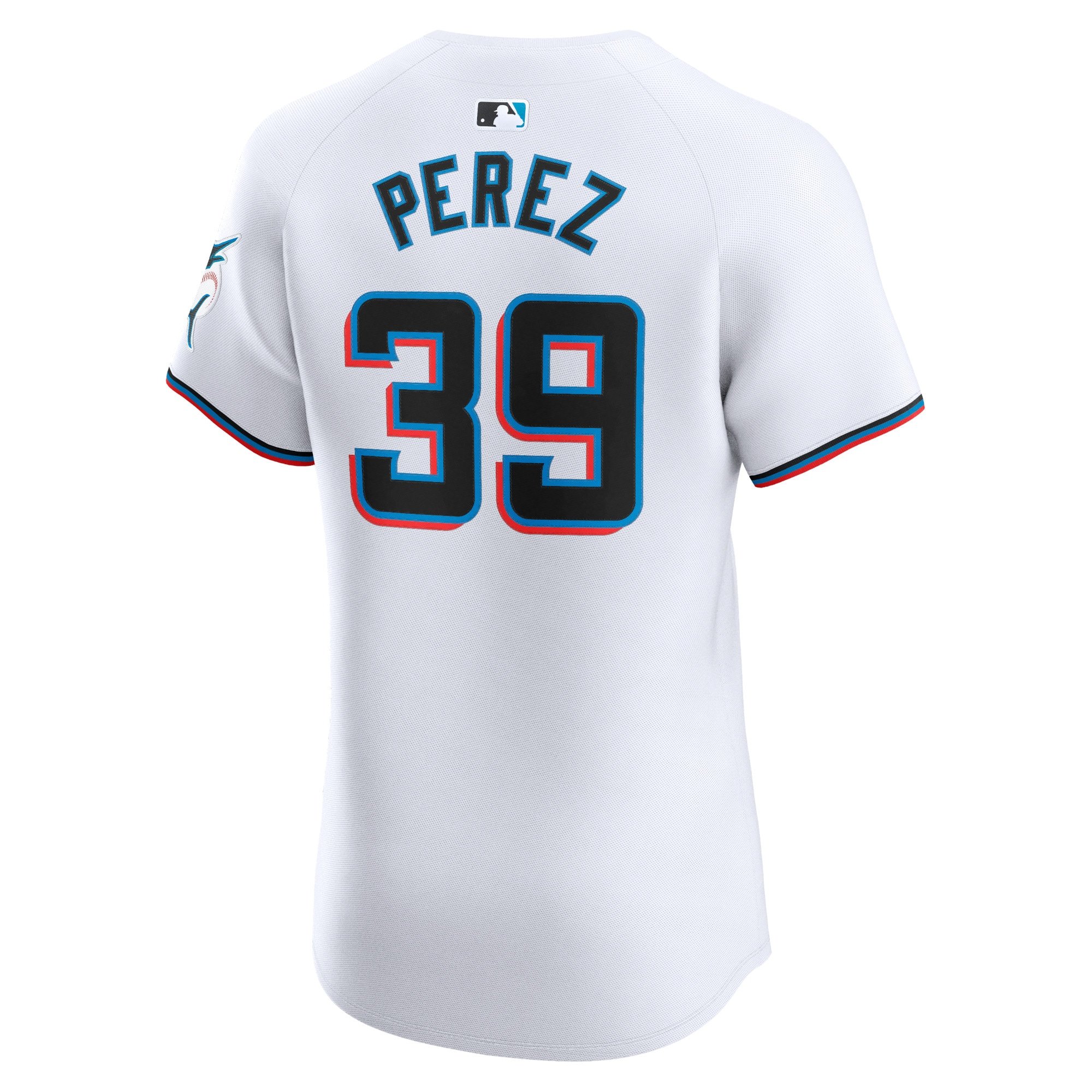 Men's Miami Marlins Eury Perez  White Home Elite Player Jersey