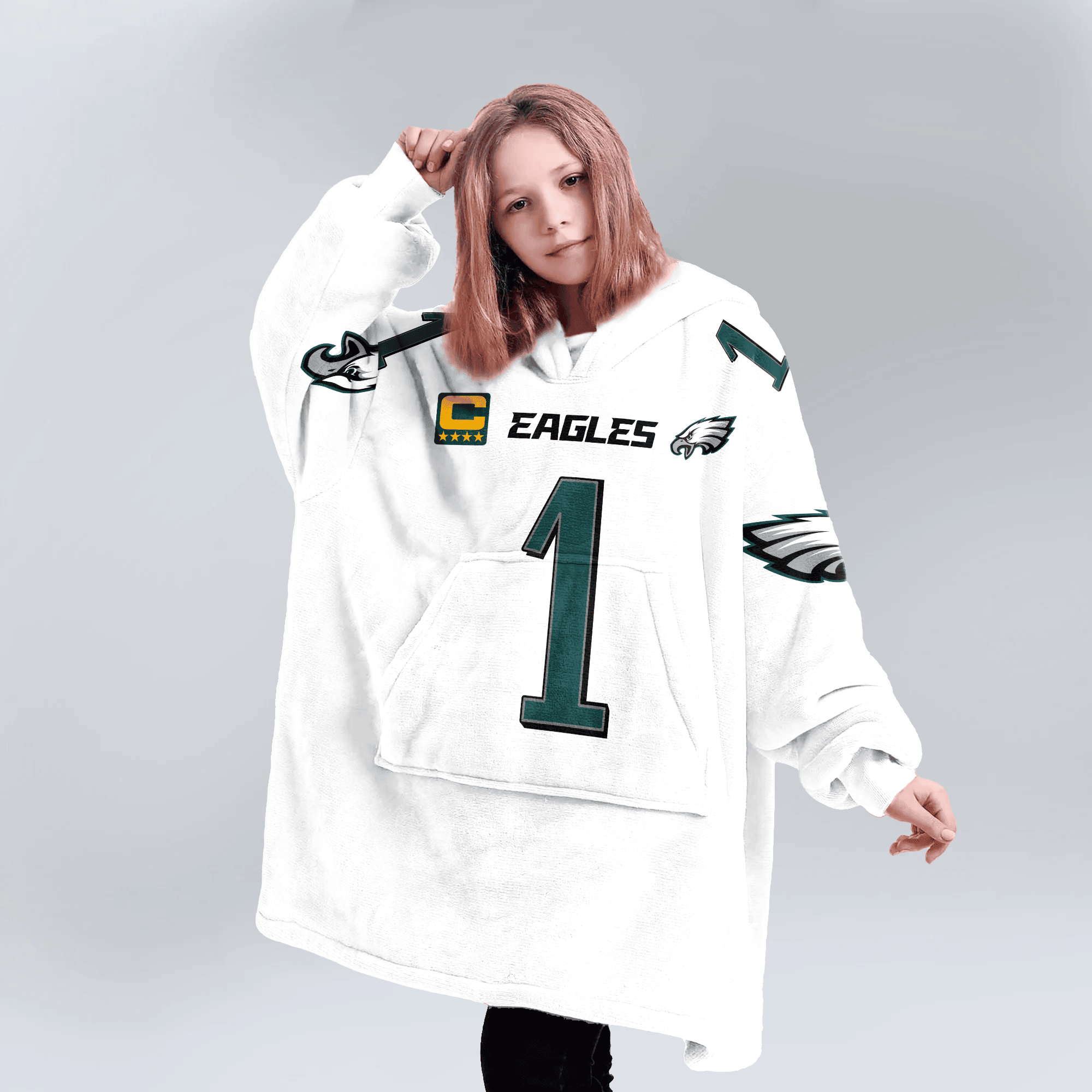Kid 1 Philadelphia Football Unisex Blanket Hoodie