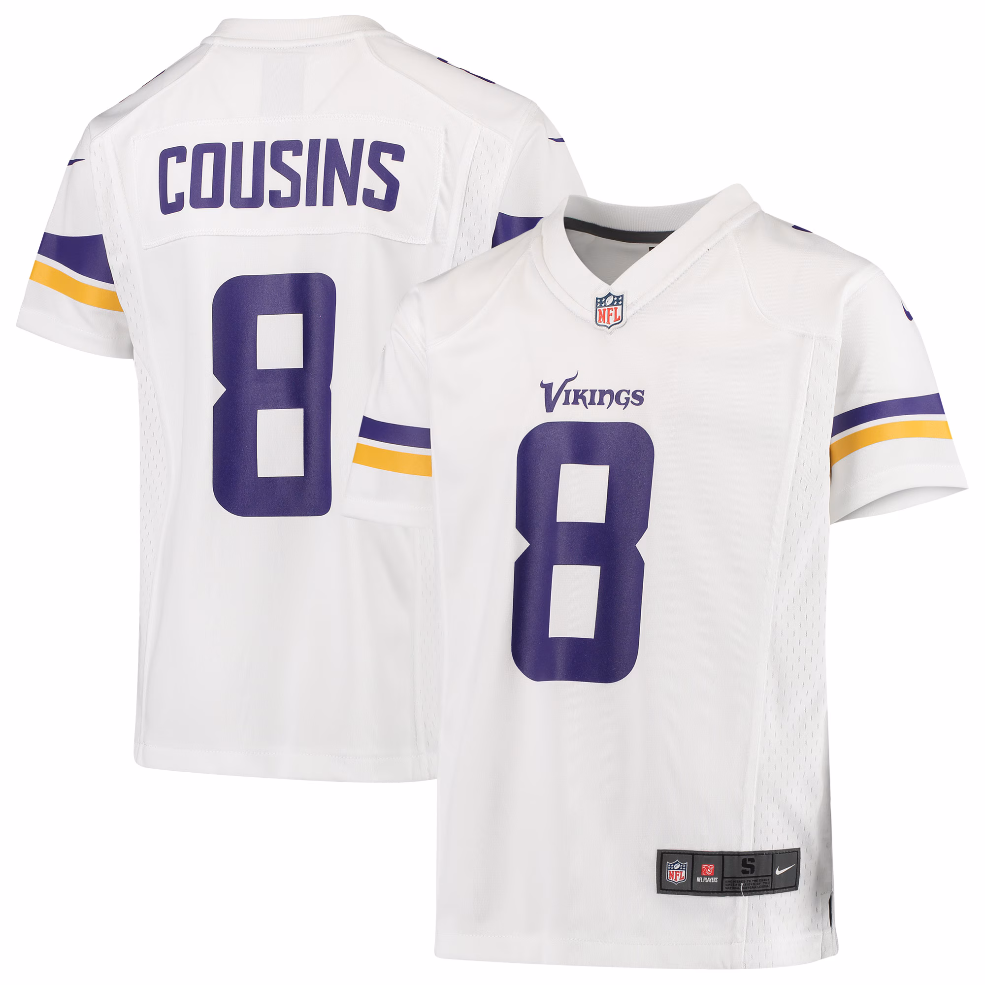 Kirk Cousins Minnesota Vikings Youth Game Jersey - White