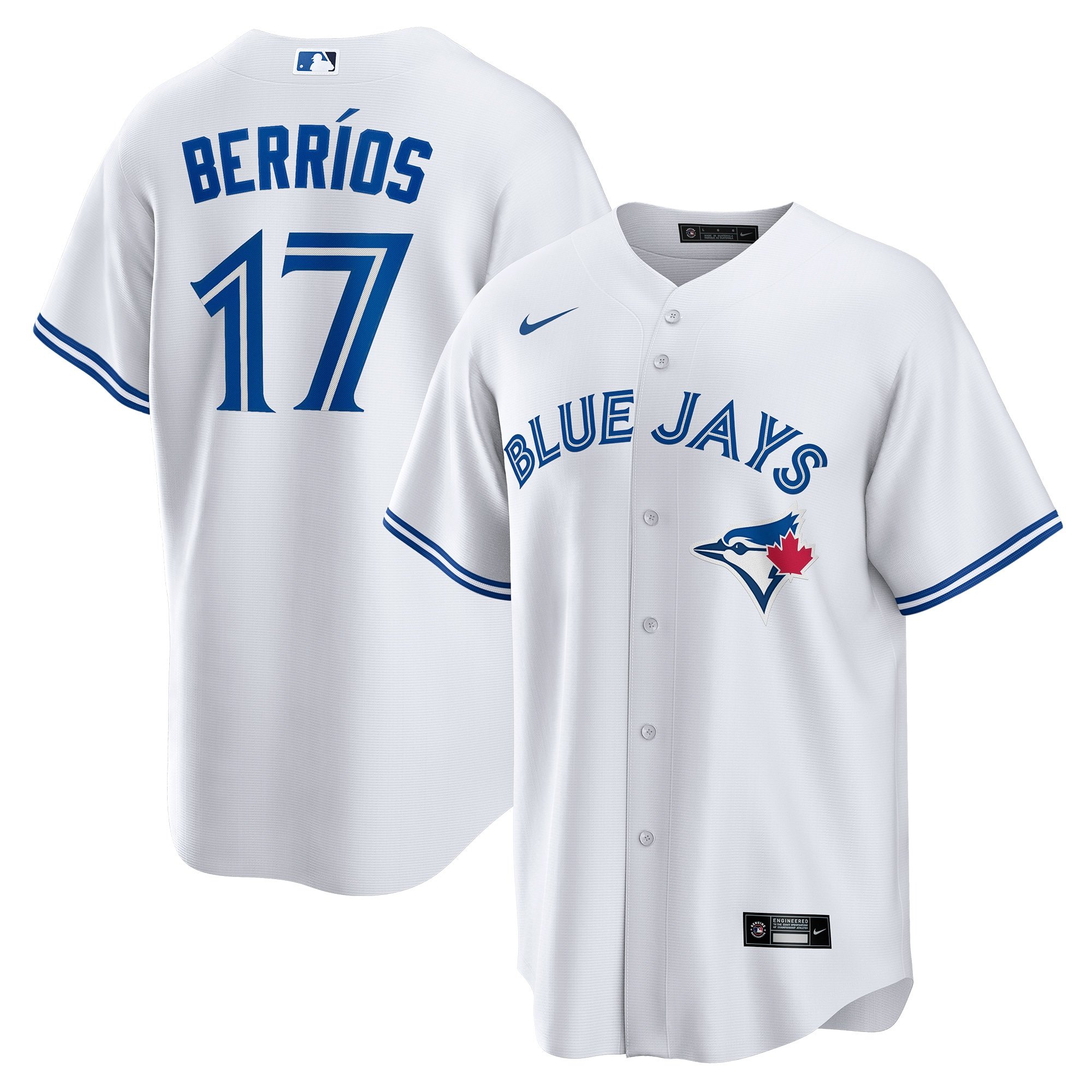 Men's Toronto Blue Jays José BerrÃos  White Home  Replica Player Jersey