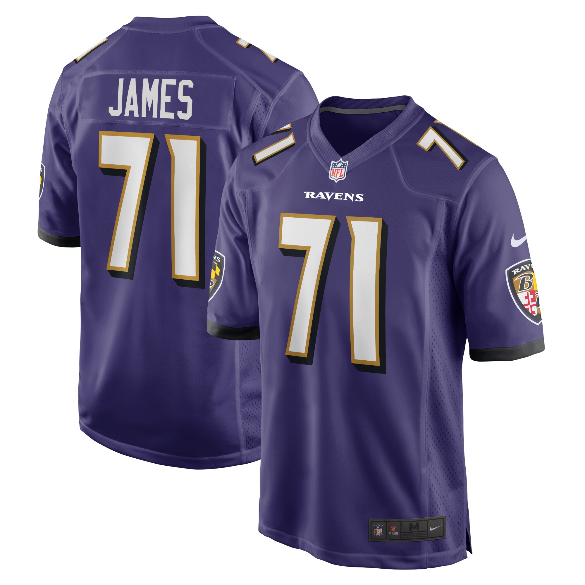 Ja'Wuan James Baltimore Ravens  Player Game Jersey - Purple