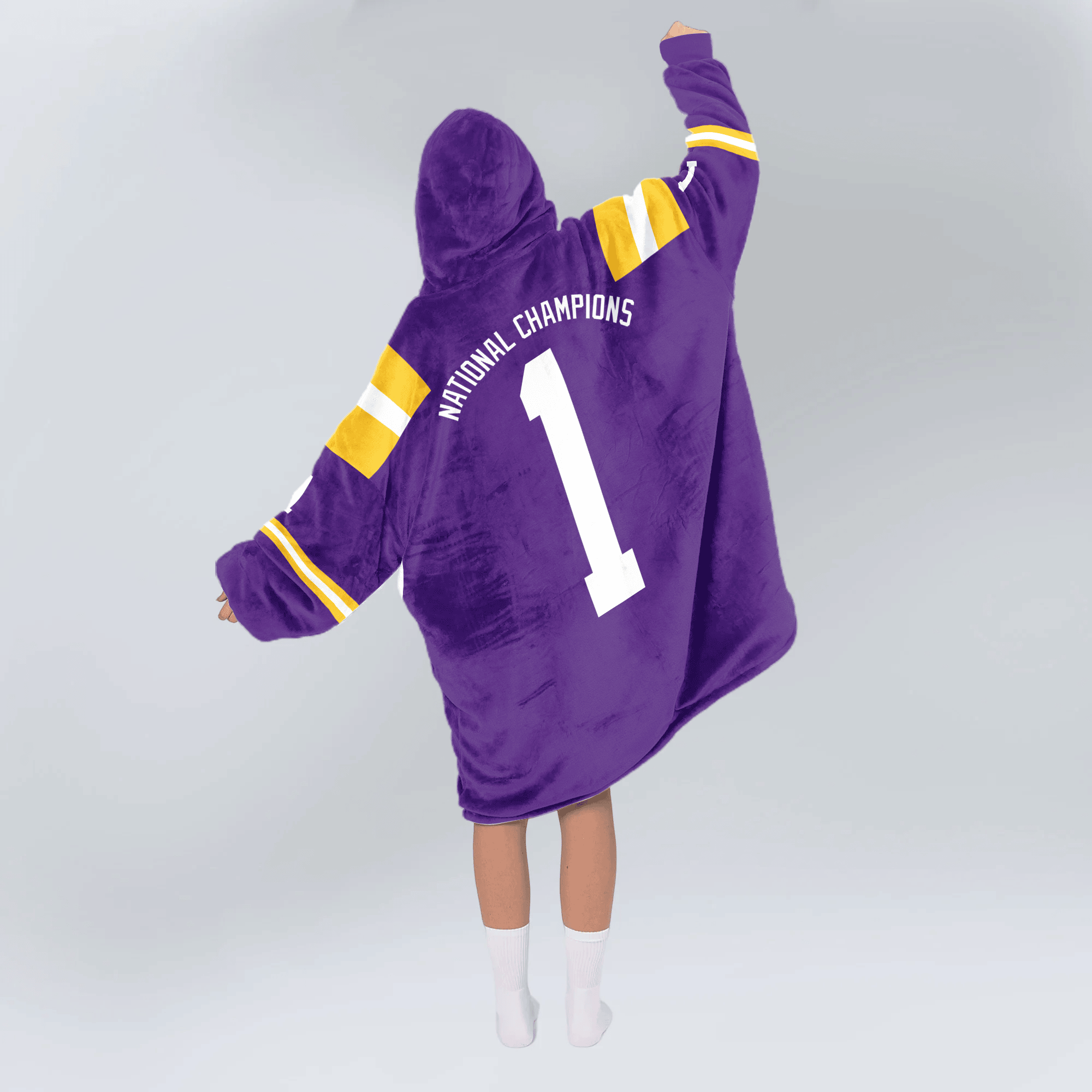 Adult #1 LSU Football Unisex Blanket Hoodie