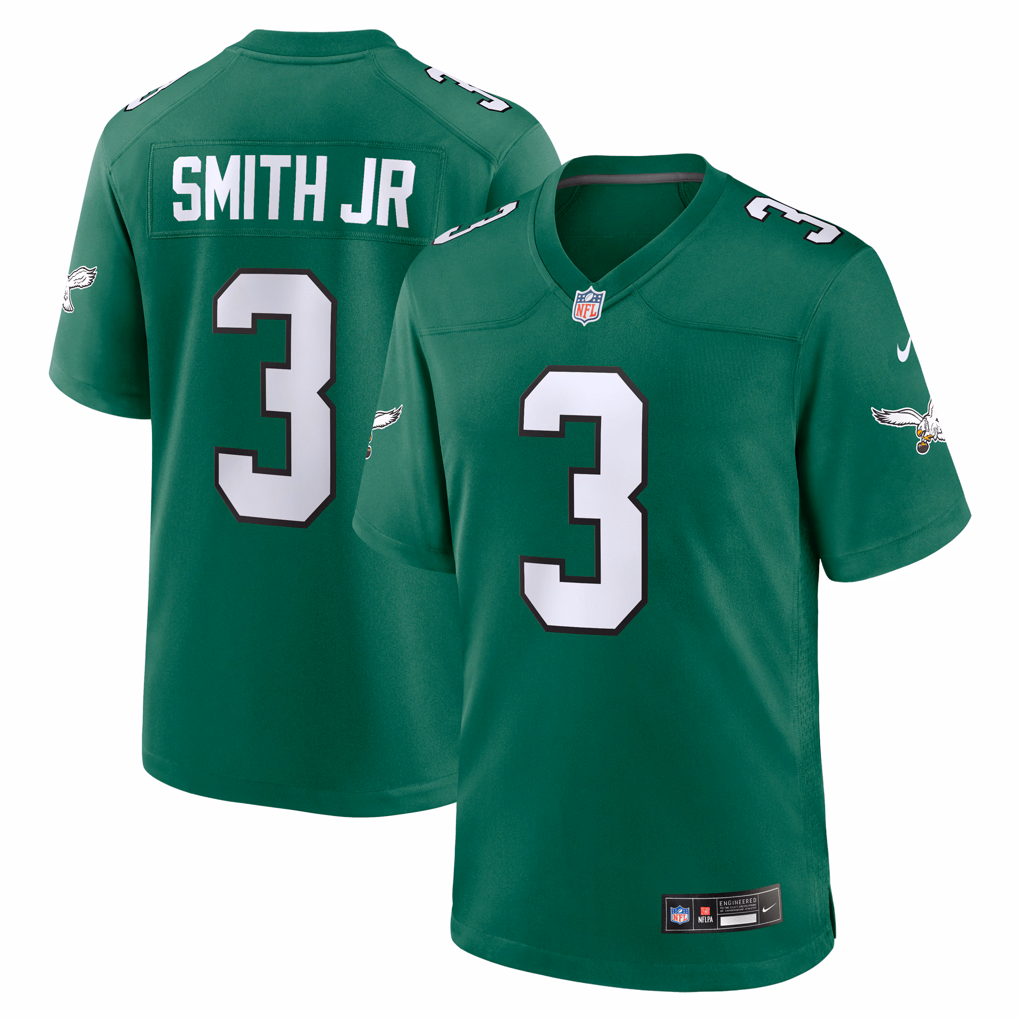 Nolan Smith #3 Philadelphia Eagles Alternate Game Jersey - Kelly Green