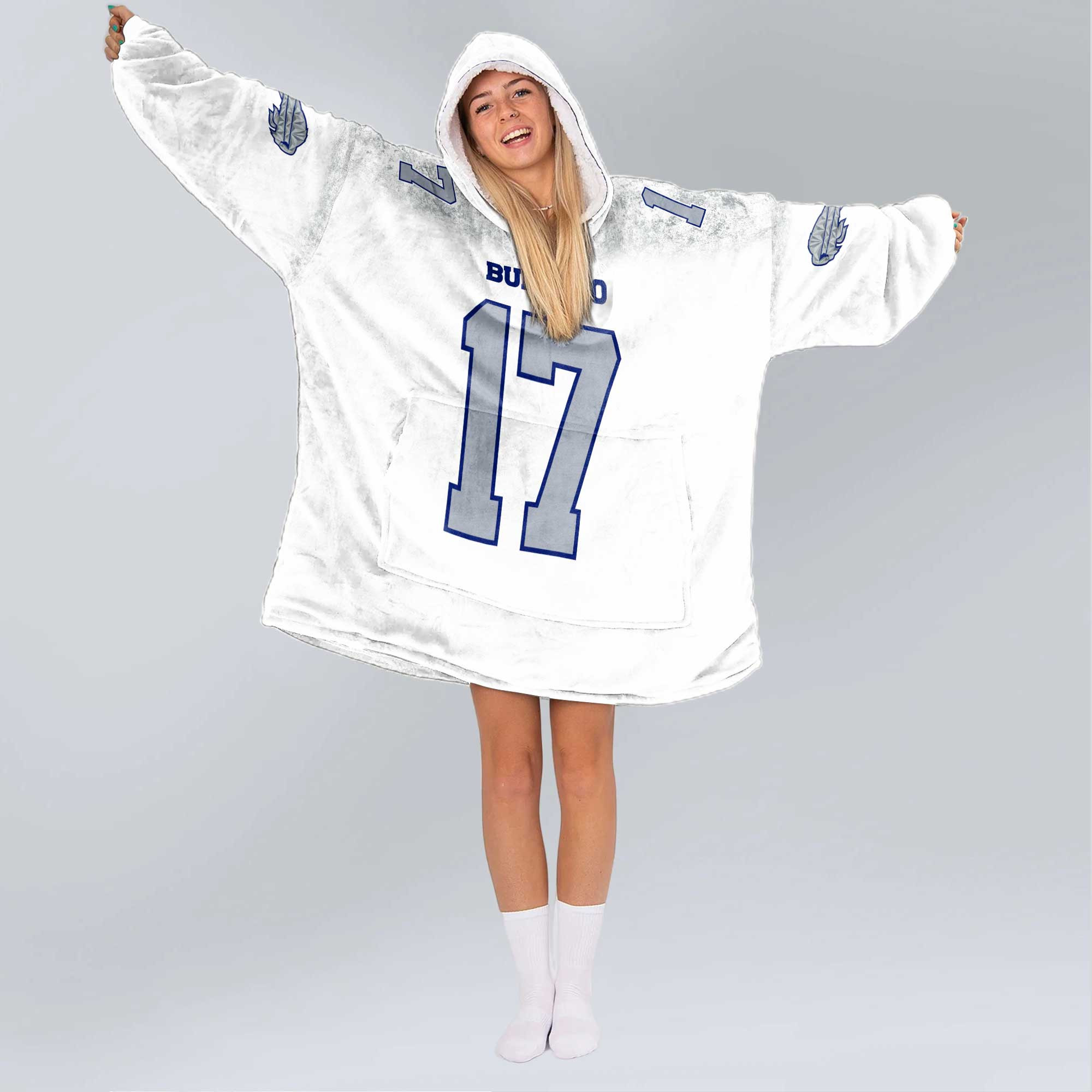 Adult J.A 17 Buffalo Football Unisex Blanket Hoodie