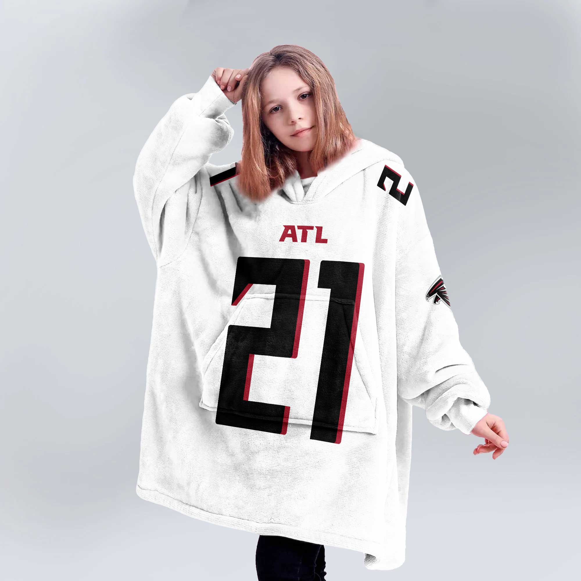 Kid 21 Atlanta Football Unisex Blanket Hoodie