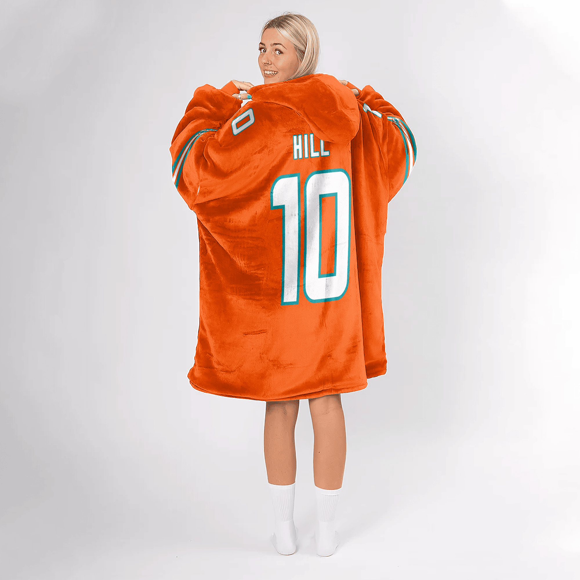 Adult 10 Miami Football Unisex Blanket Hoodie