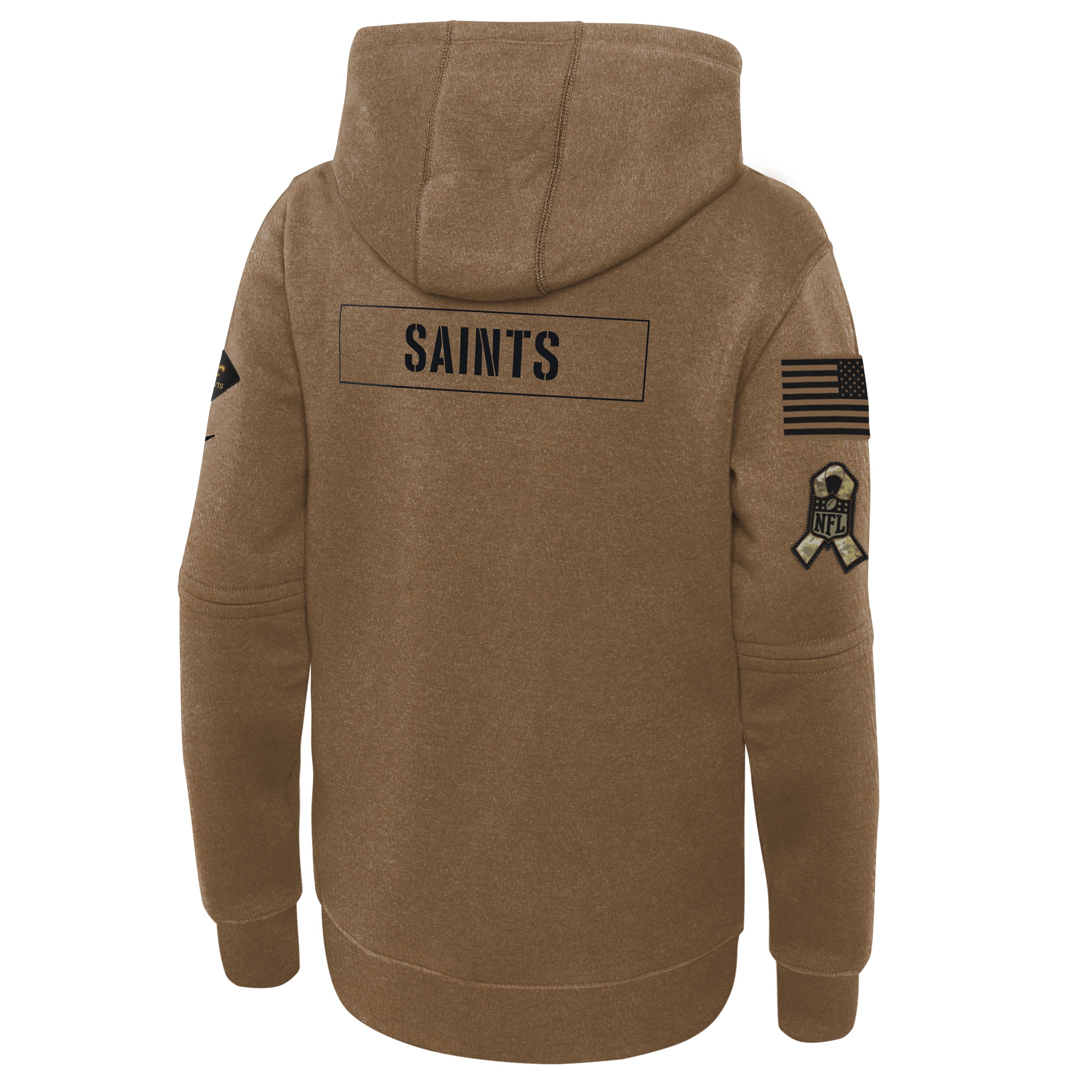 New Orleans Saints  Youth 2023 Salute to Service Club Fleece Pullover Hoodie - Brown